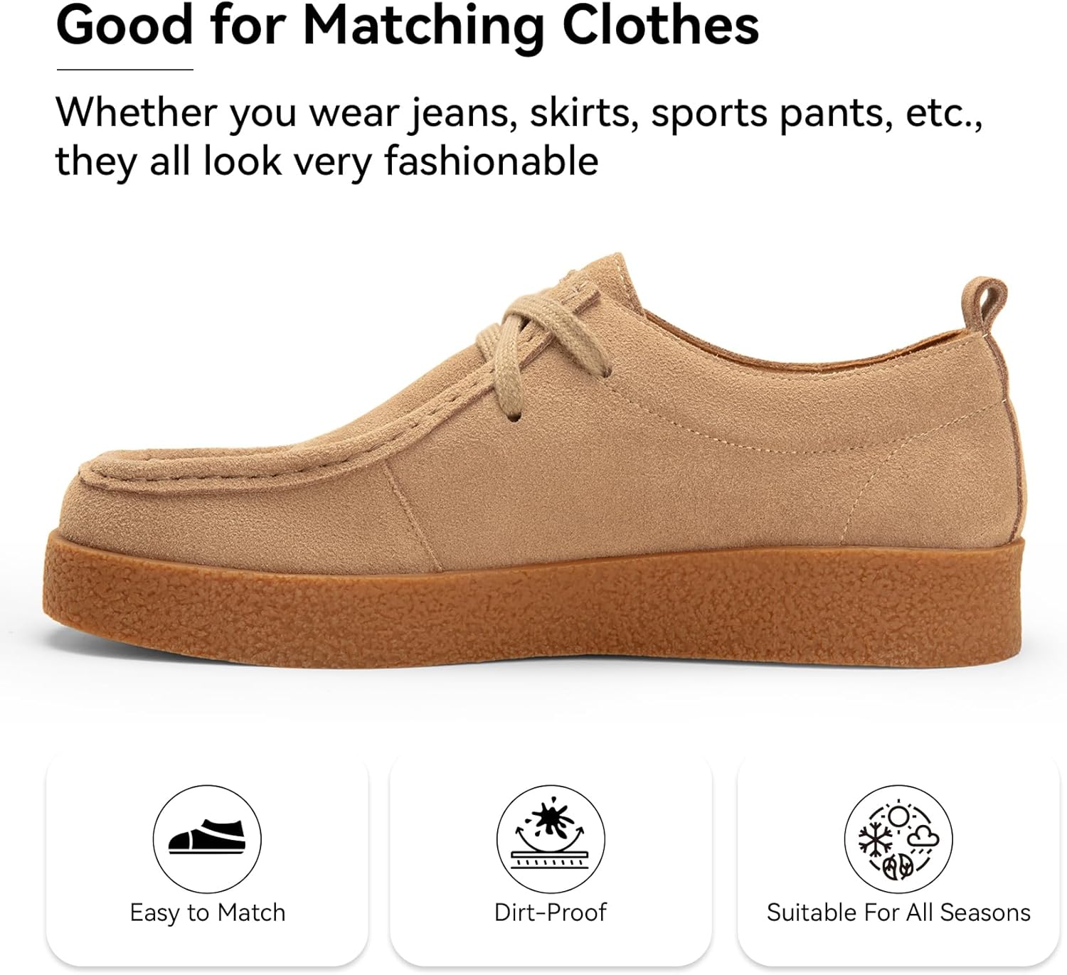 Women’s Genuine Leather Oxford Shoes – Memory Foam Loafers with Arch Support – Lightweight Non-Slip Casual Work Shoes - Image 3