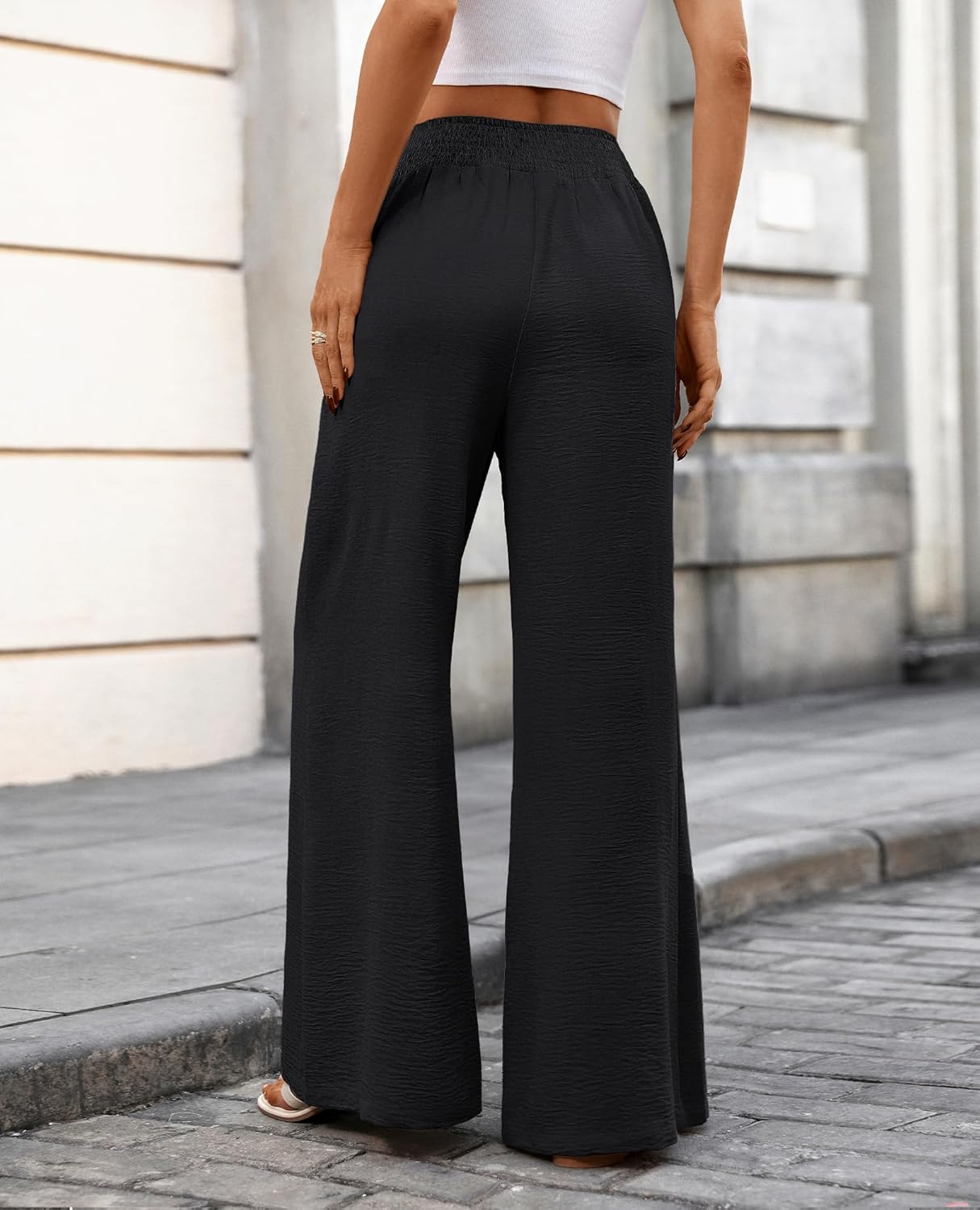Women's Wide Leg Pants - 2026 Summer Loose Fit High Waist Travel Flowy Palazzo Casual Smock Baggy Slacks - Image 7