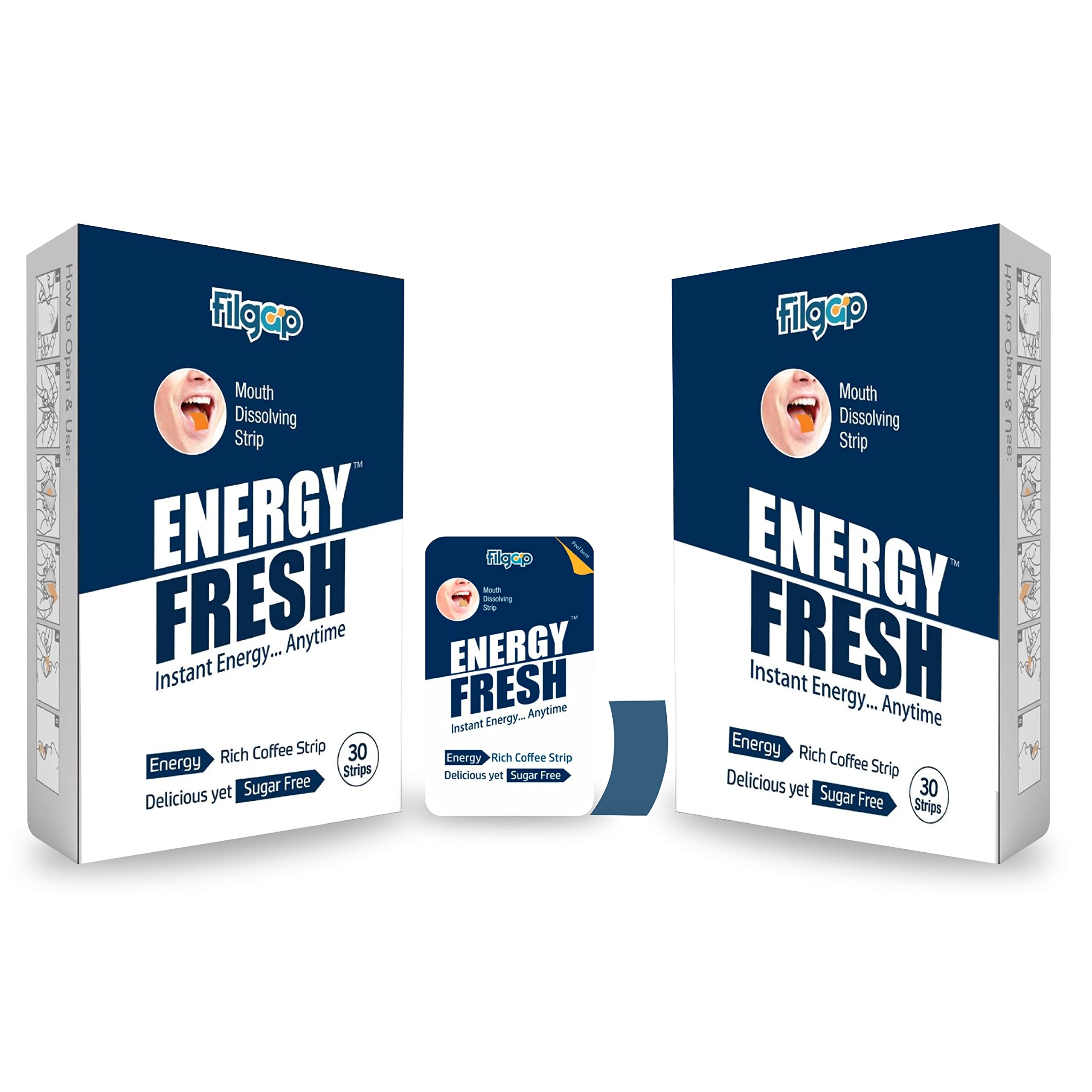 Filgap Energy Fresh Strips with Caffeine, Energy booster, Energy Supplement, Endurance, Pre-workout Sports and Night drive, Sugar Free Mouth Dissolving Strips (30 Strips) (Pack of 2)-image-13