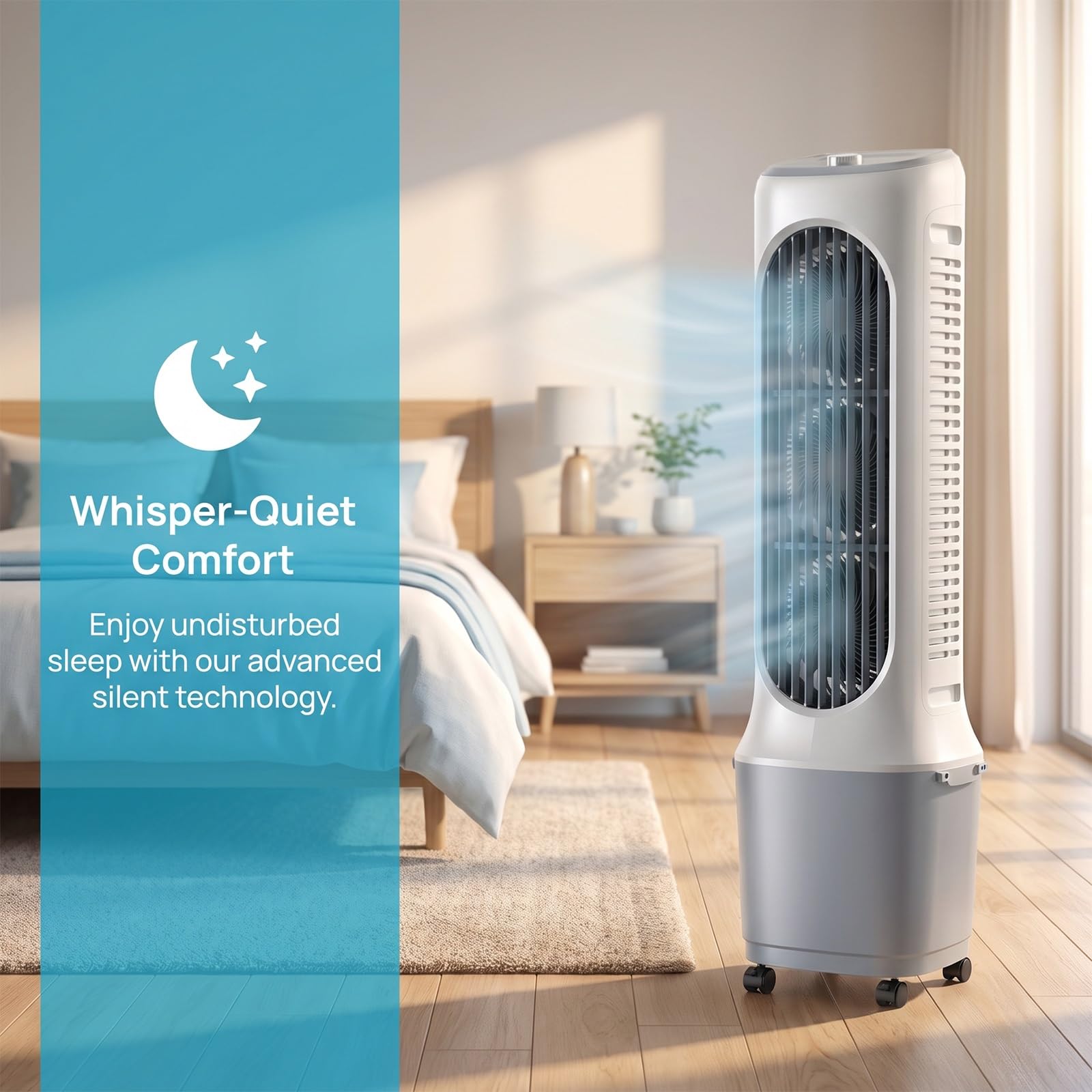 Condizionatore Portatile senza tubo 14L, Raffrescatore d'Aria | Portable Air Conditioning, 12 Velocità, Timer 1-12h, Telecomando, Oscillazione 120°, for Camper Casa Ufficio