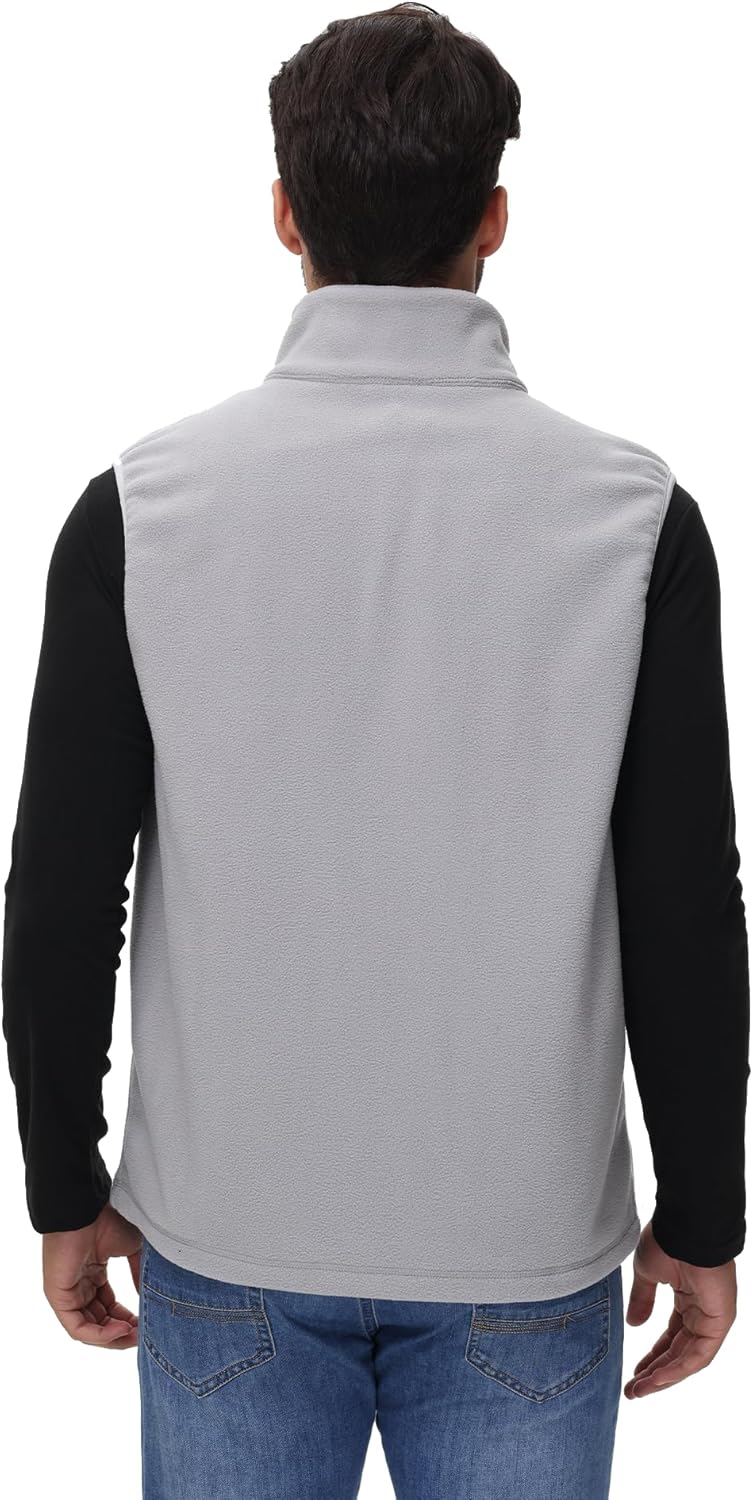 Men's Fleece Vest Full Zip Polar Fleece Sleeveless Jacket Lightweight Outerwear Golf Vests with Zipper Pockets - Image 5