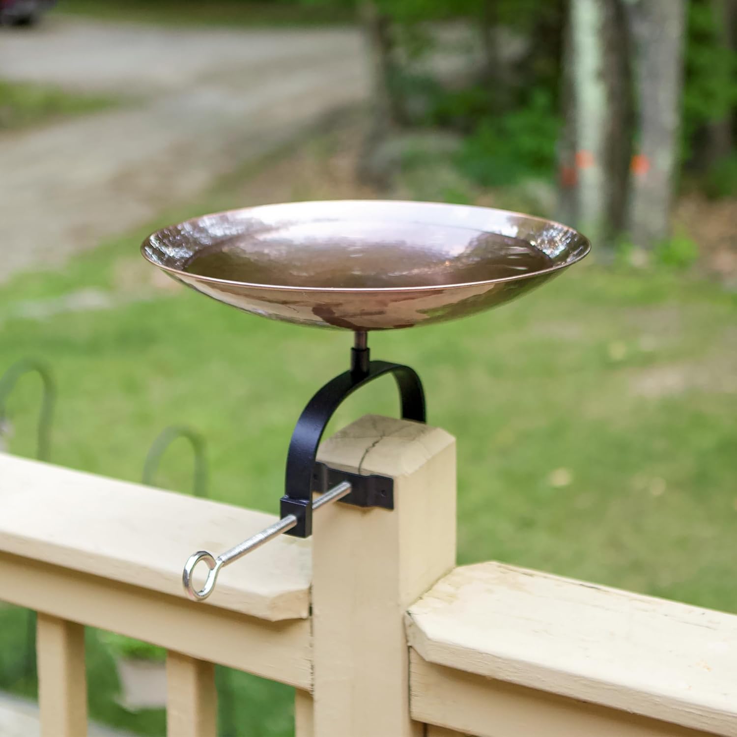 Burnt Copper Birdbath- Over Rail Bracket