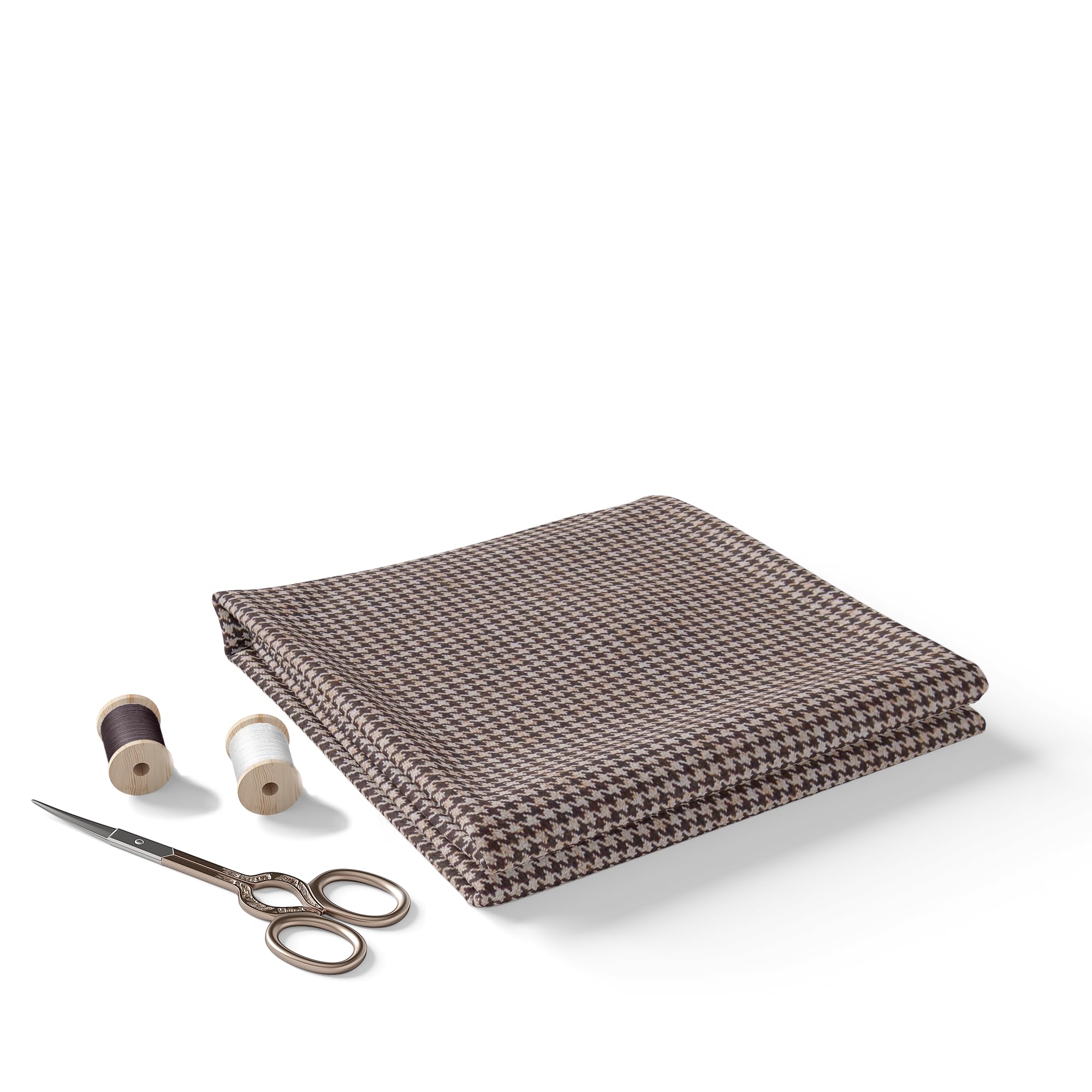 BIGREAMS Unstitched Houndstooth Tweed Fabric for Men's Coat, Blazer & Pants | Premium 3-Piece Suit Material, 58'' Wide Stylish Formal Wear Fabric