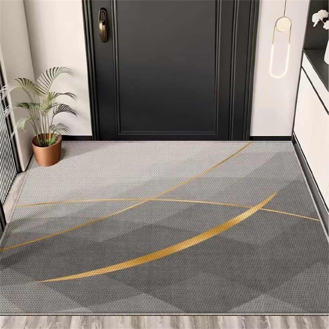 Tapis facile à nettoyer gris 60x90cm pour une entrée toujours propre