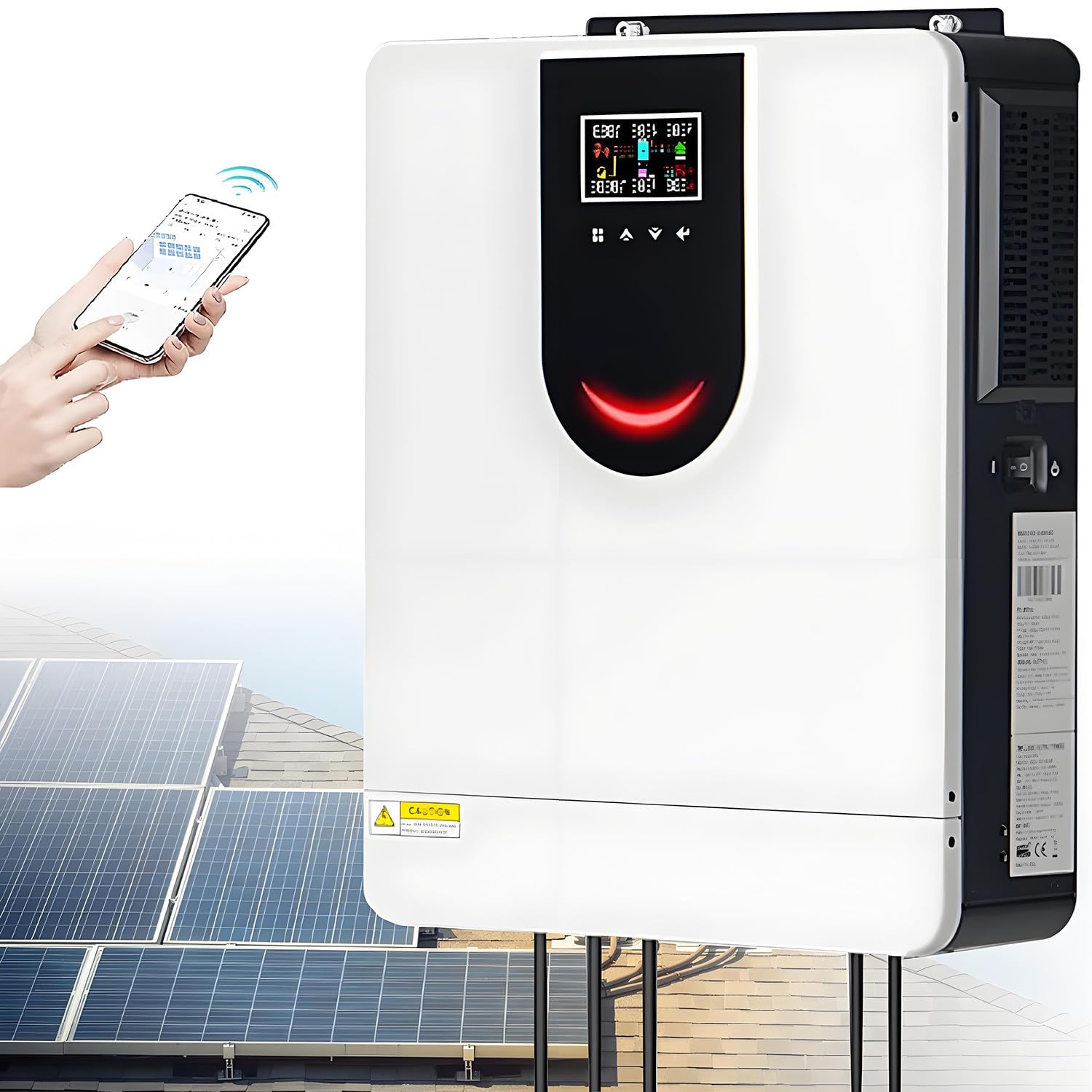 Inversor solar híbrido, inversor de onda sinusoidal pura para uso doméstico de 12 V/24 V/48 V a 220 V + controlador de carga solar MPPT de 40-160 A, cargador inversor híbrido fuera de la red 1.0KW