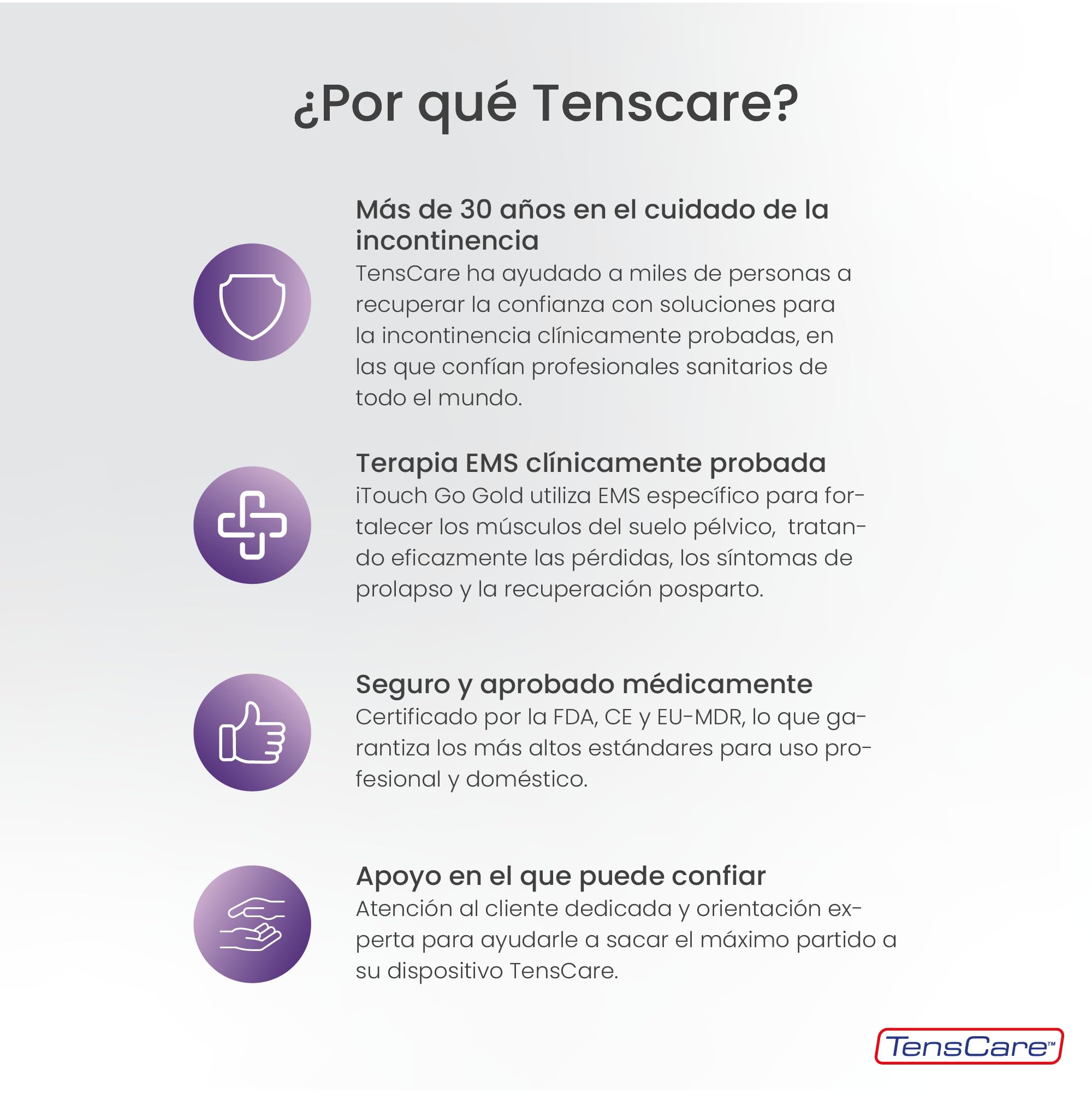TensCare iTouch Go Gold Entrenador Pélvico Inalámbrico | Sonda de oro sin níquel con EMS para incontinencia, control de vejiga y recuperación posparto.