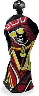 Poker Golf Headcover Golf Club Covers Fairway Wood Cover Headcover with Premium Synthetic Leather Material Embroidery Poker Pattern Fits for All Brand Golf Clubs.