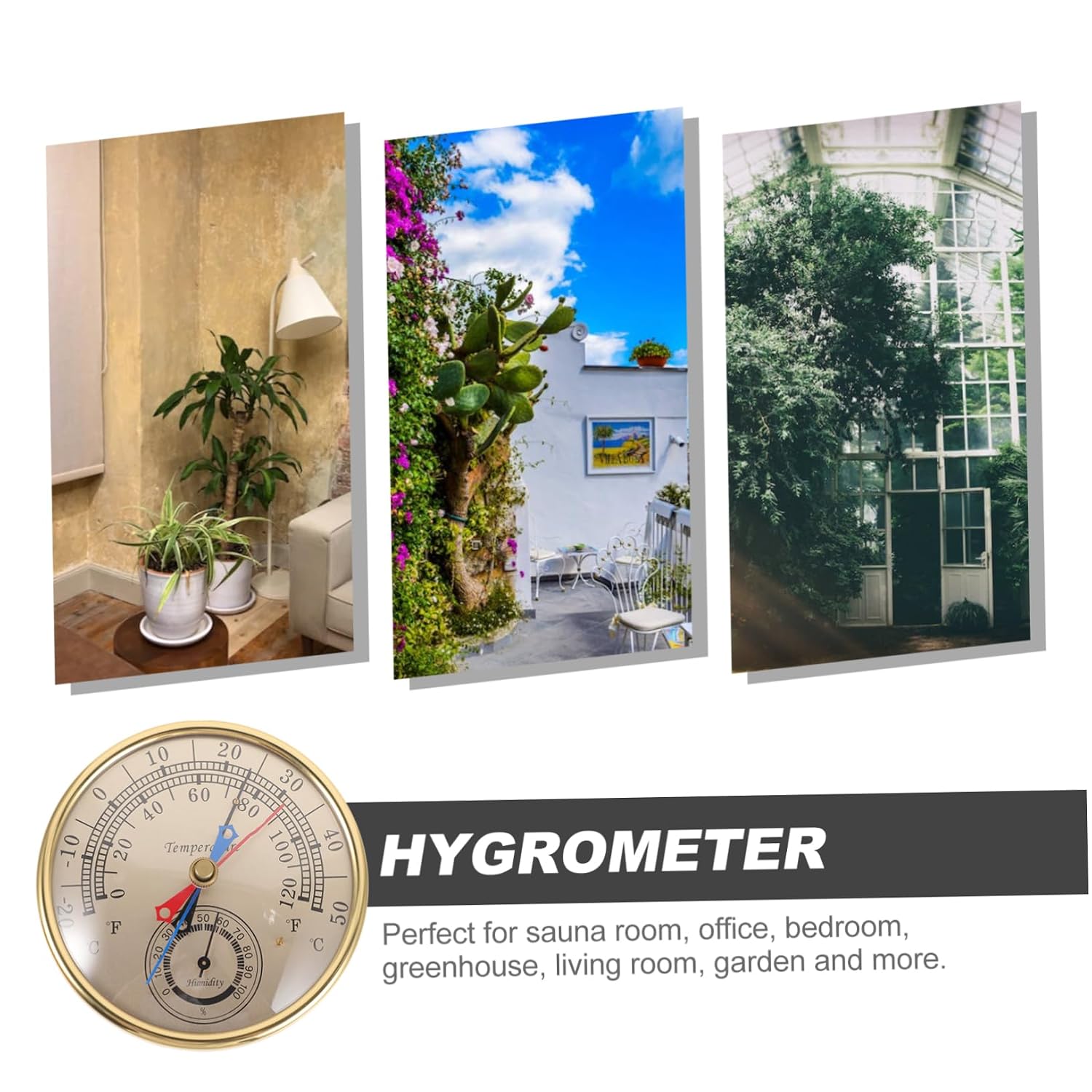 Holibanna Digital Thermometer Hygrometer for Indoor and Outdoor Use Accurate Temperature and Humidity Monitor for Garden Patio and Home Durable and Design