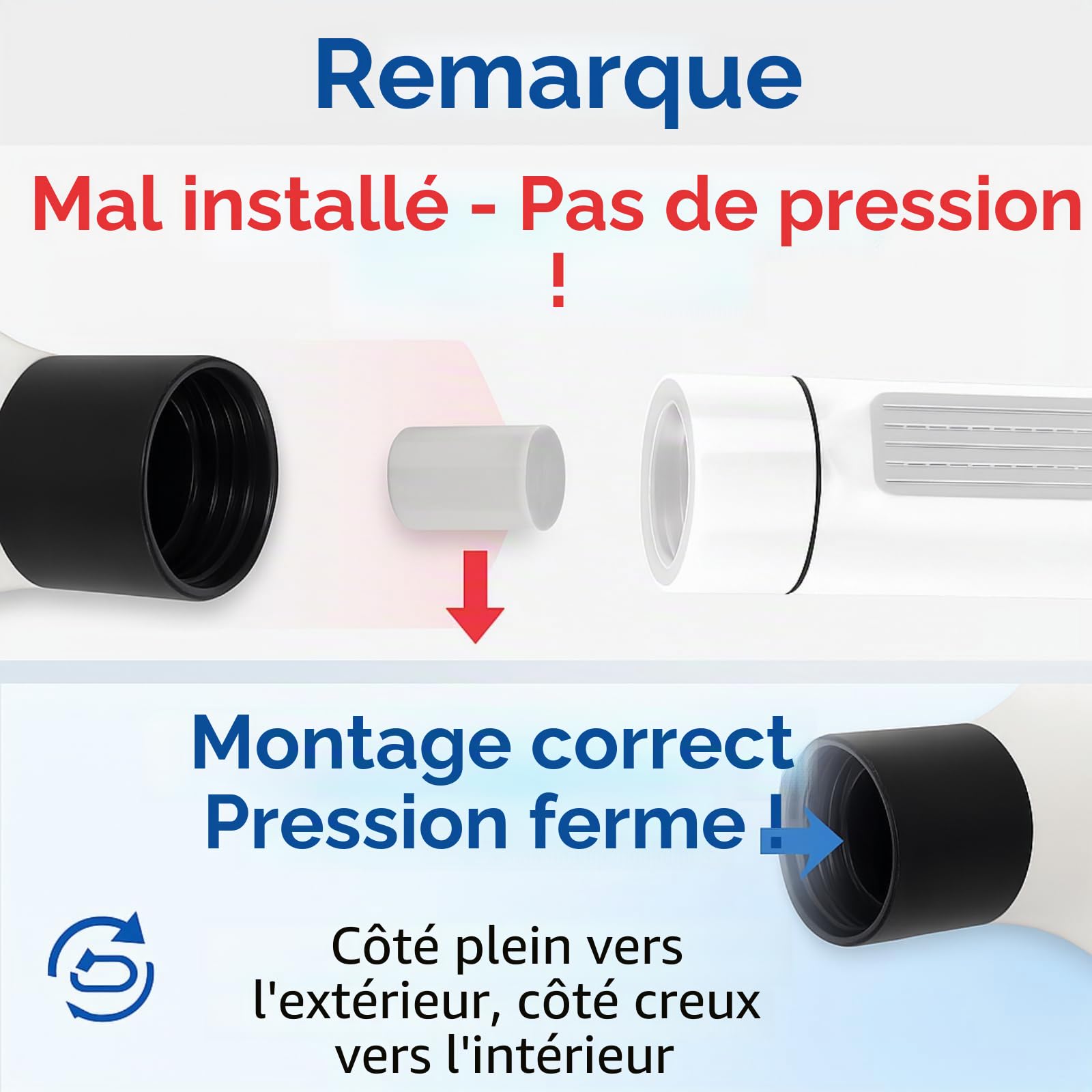 Deboucheur à Pompe Comprimé –Ventouse Deboucheur WC pour Toilettes