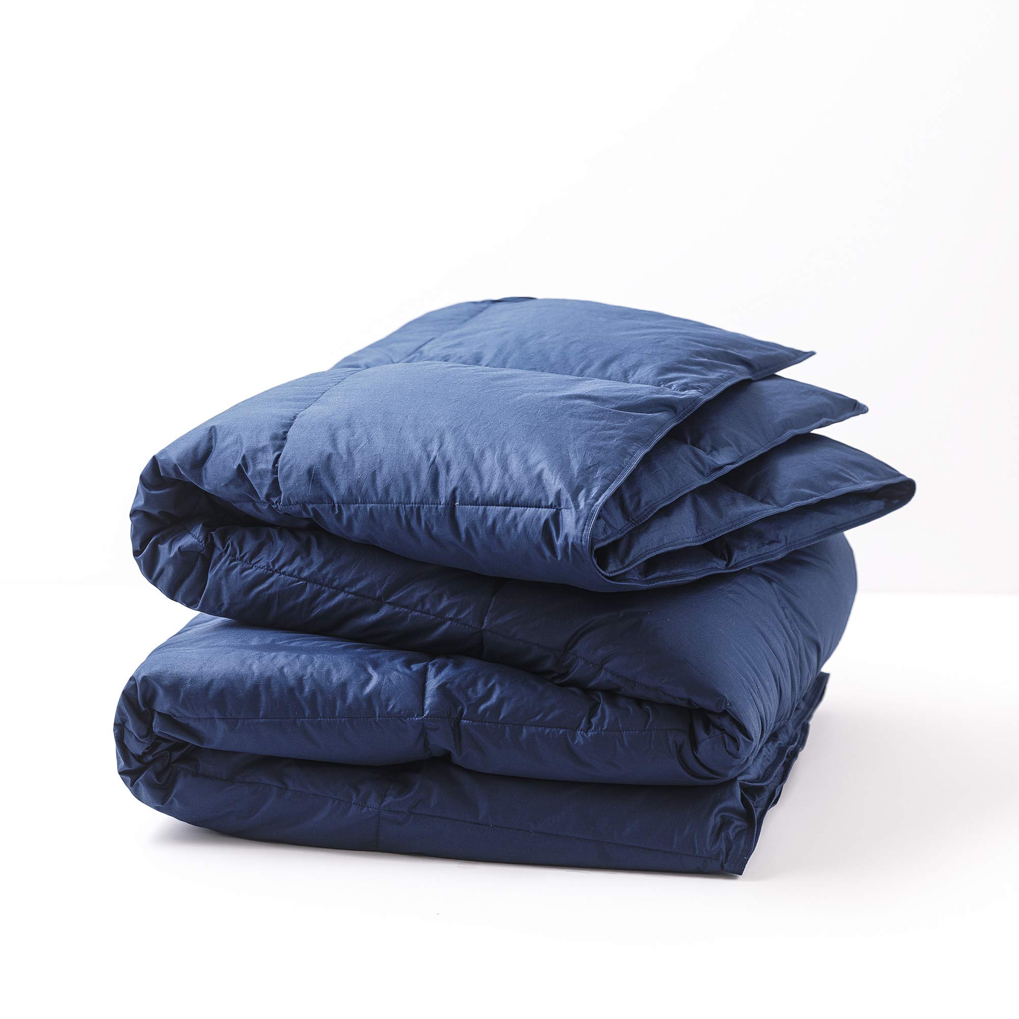 Allied Essentials Cotton Twill Down Comforter (Navy, Twin)