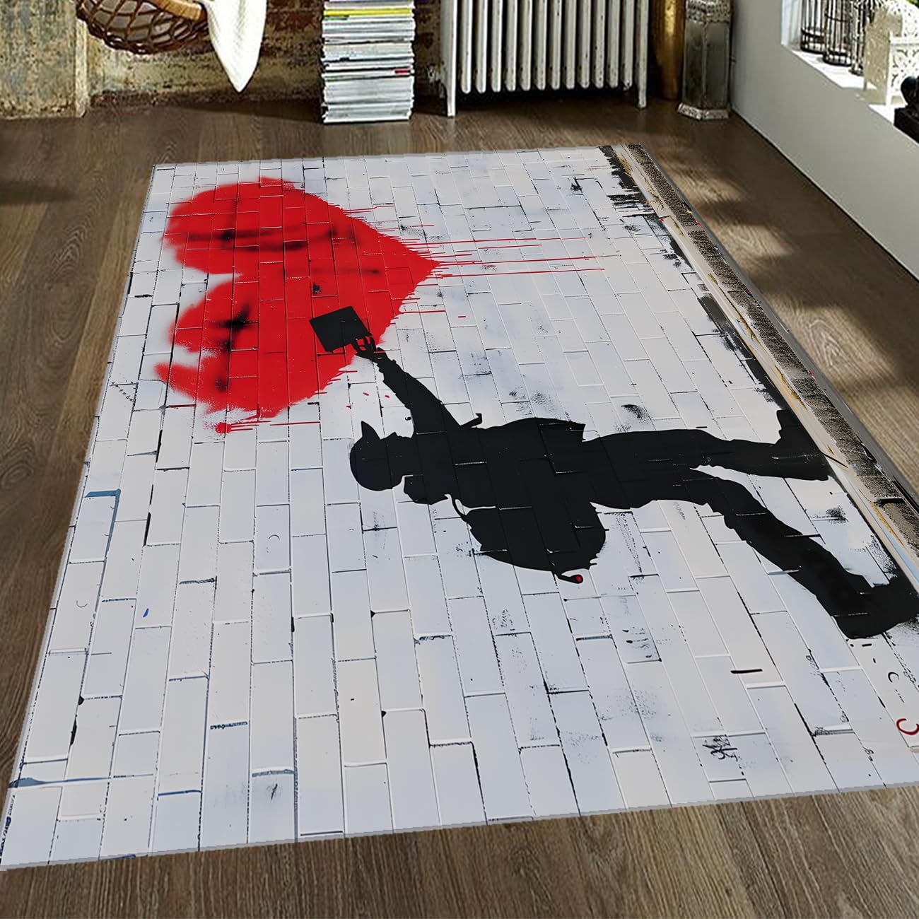 Tapis de salon Banksy 200x300 cm idéal pour une chambre de garçon moderne