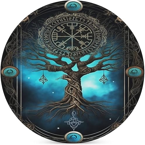 Miniatura 3 de Posavasos para bebidas, juego de 4 posavasos absorbentes de piedra de cerámica con base de corcho, copas vikingas para decoración del hogar