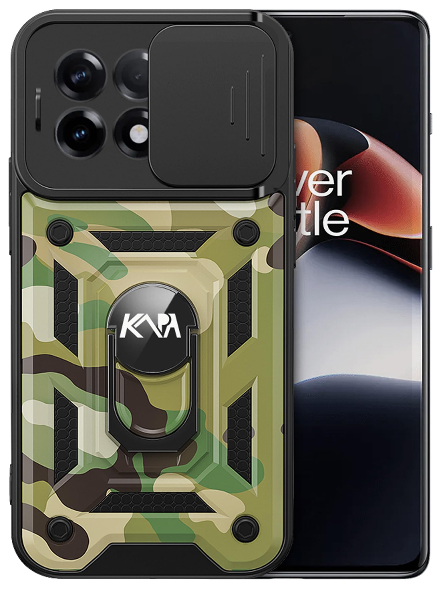 Kapa Tank Back Cover for OnePlus 11R | Inbuilt Ring + Slider Shockproof Lens Protection Case (Green) (B0C9Y5LYRB) Amazon Price History, Amazon Price Tracker