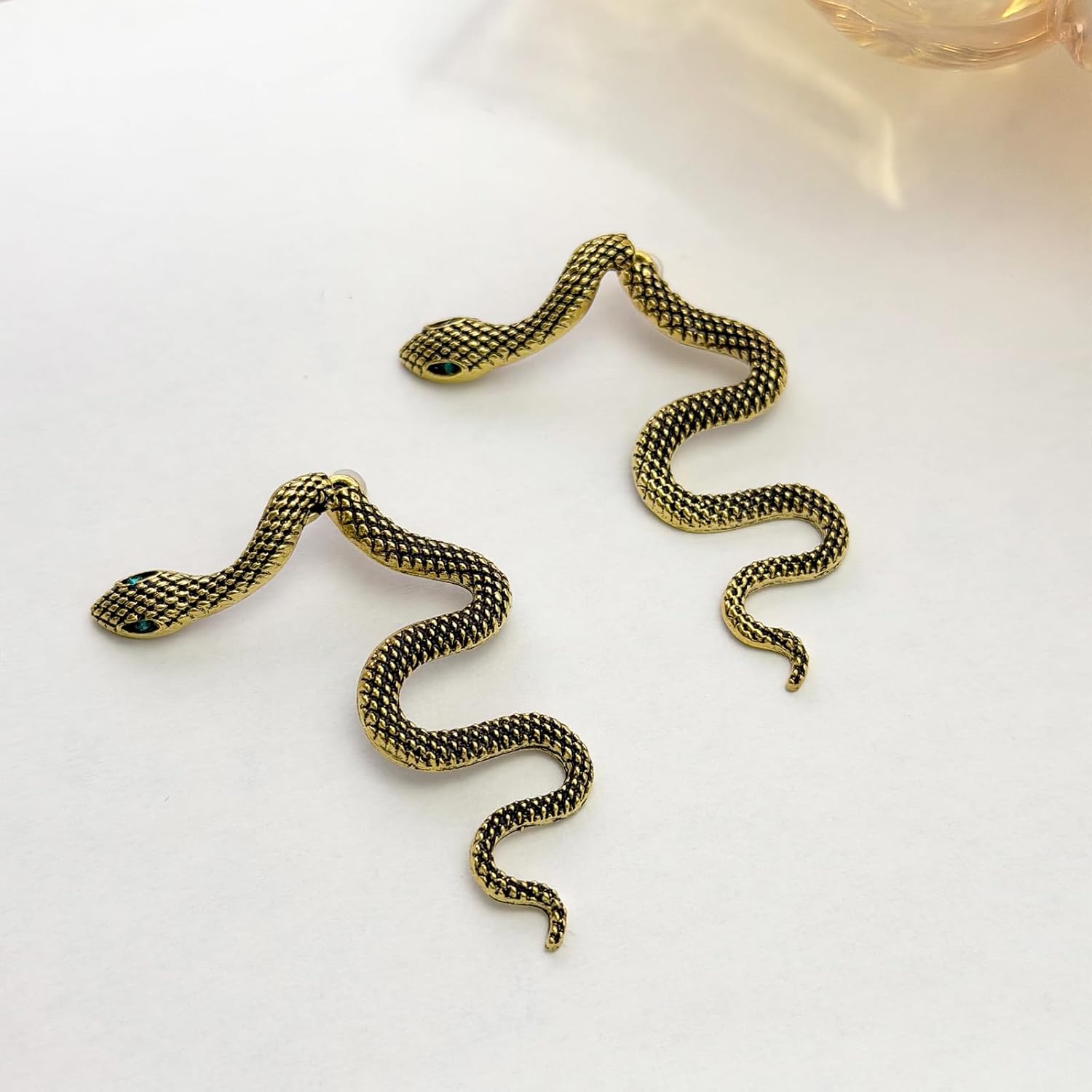 Snake Earrings for Women Gothic Punk Front Back Snake Stud Earrings Snake Accessories - Image 3