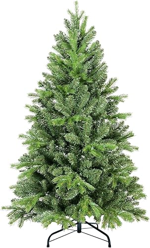 Miniatura 9 de Árbol de Navidad artificial sin luz de 6.5 pies, árbol de Navidad de abeto verde festivo con 1148 puntas de rama, árbol de Navidad realista de abeto