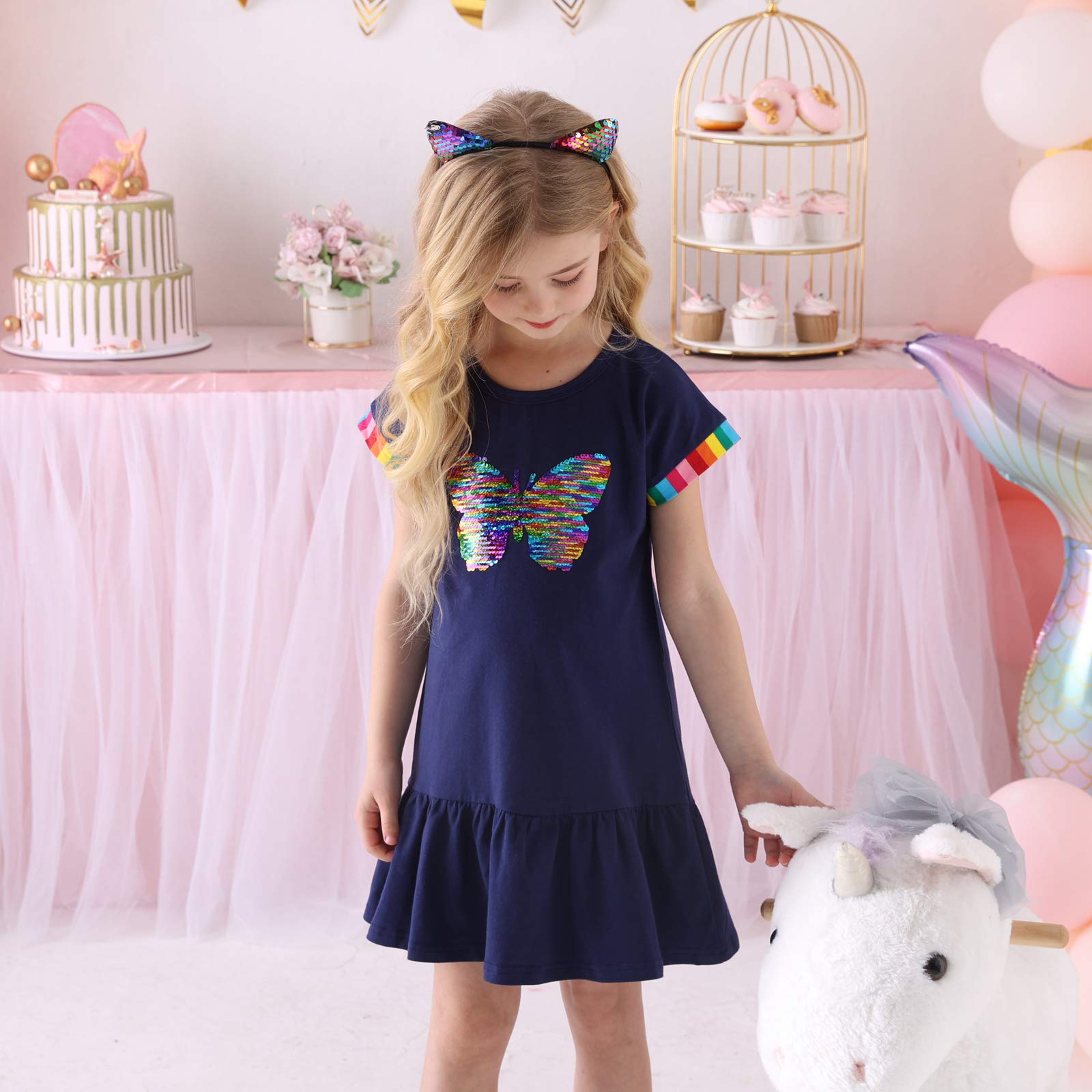 VIKITA Vestido Floral Manga Corta Algodón Niñas — view 2