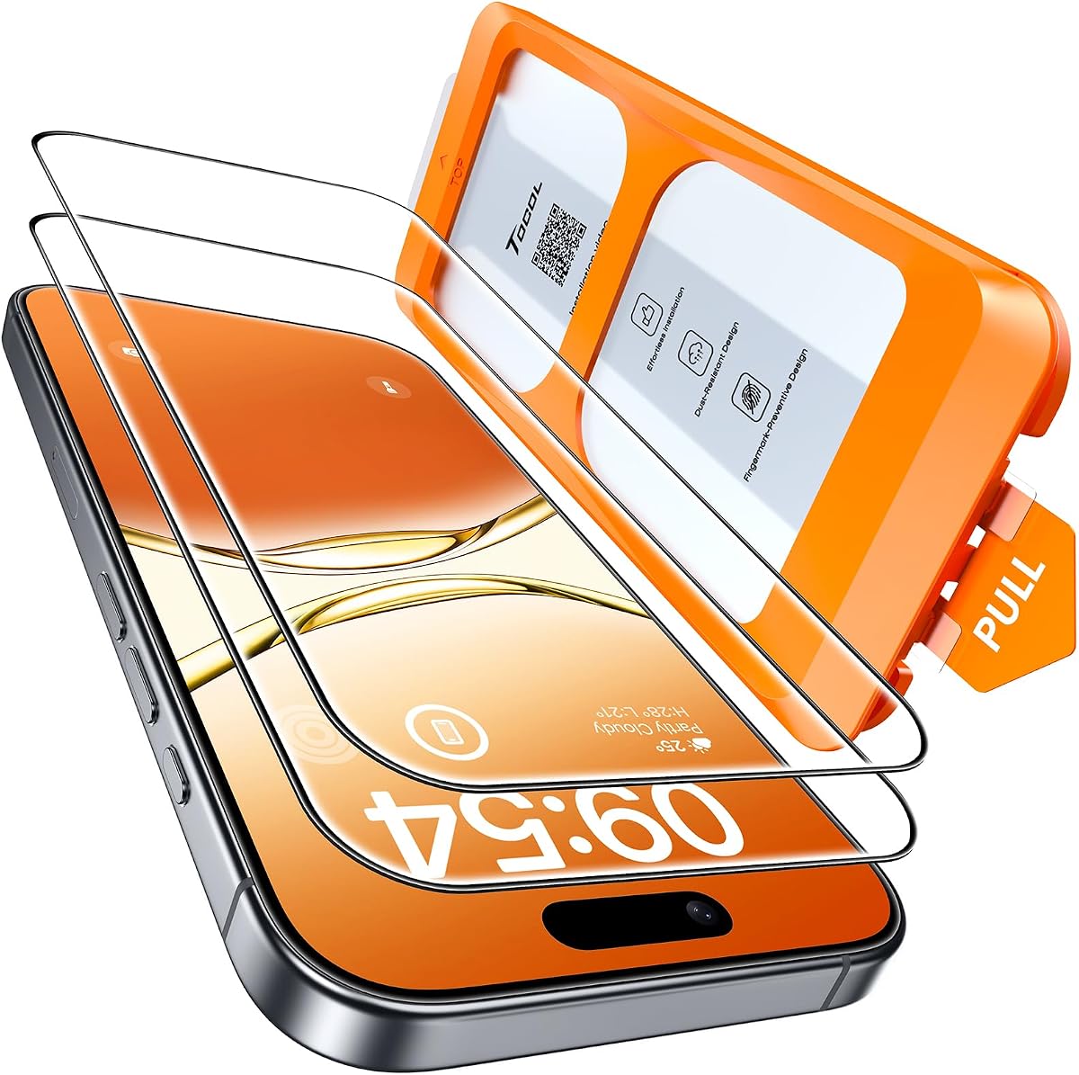 TOCOL for iPhone 17 Screen Protector, Clear | Easy Installation Bubble-Free, 9H+ Tempered Glass, 8FT Military Grade Shatterproof, Anti-Scratch, Case Friendly HD 2 Pack