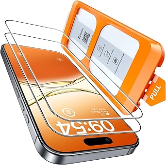 واقي شاشة TOCOL لهاتف iPhone 17 مقاس 6.3 بوصة، صلابة 9H، زجاج مقوى عالي الدقة مقاوم للكسر بدرجة عسكرية لحماية التغطية الكاملة، عبوتان