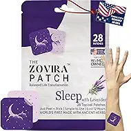 Zovira Sleep Patches for Adults, Melatonin Free with Lavender, Ashwagandha & Magnesium Patch | Easy-to-Apply Aromatherapy to Relax & Wake Up Refreshed | Long-Lasting Night Comfort | 28 Patches