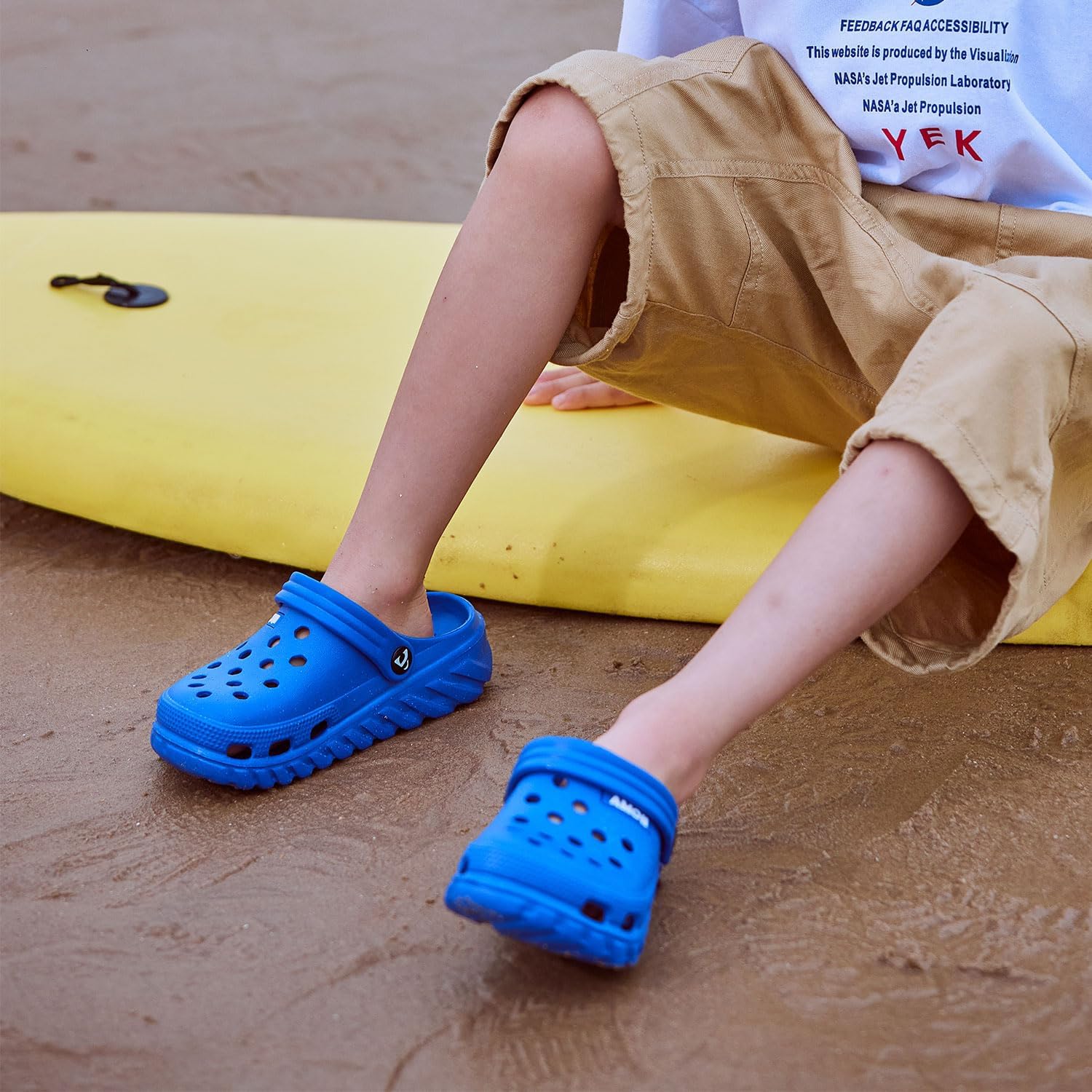 Amoji Kids Garden Clogs Boy Girl Gardening Shoes Youth with Charms for Toddler Little/Big Kid