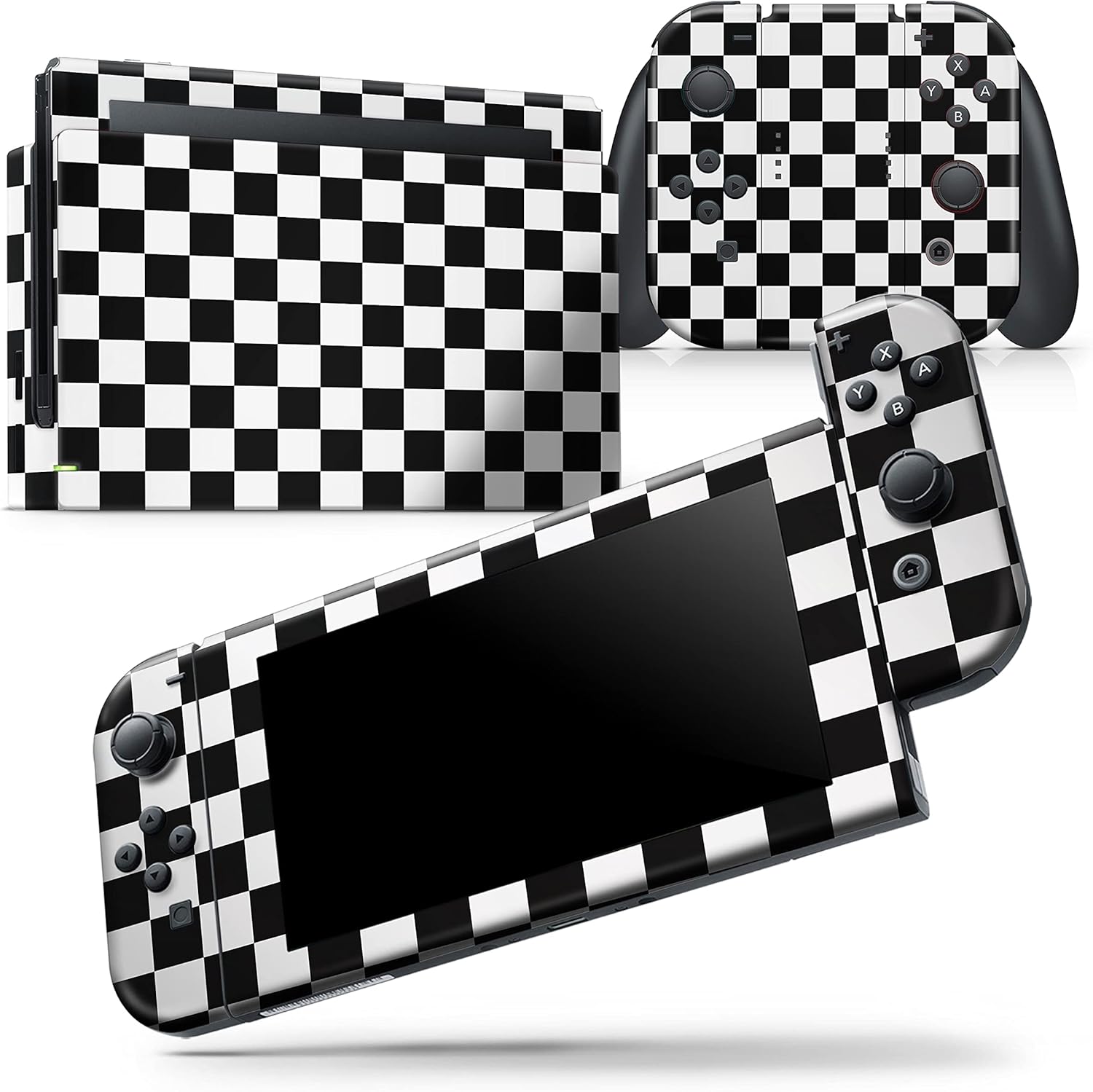 Design Skinz - Compatible with Nintendo Switch Console + Joy-Con - Skin Decal Protective Scratch-Resistant Removable Vinyl Wrap Cover - Checkerboard