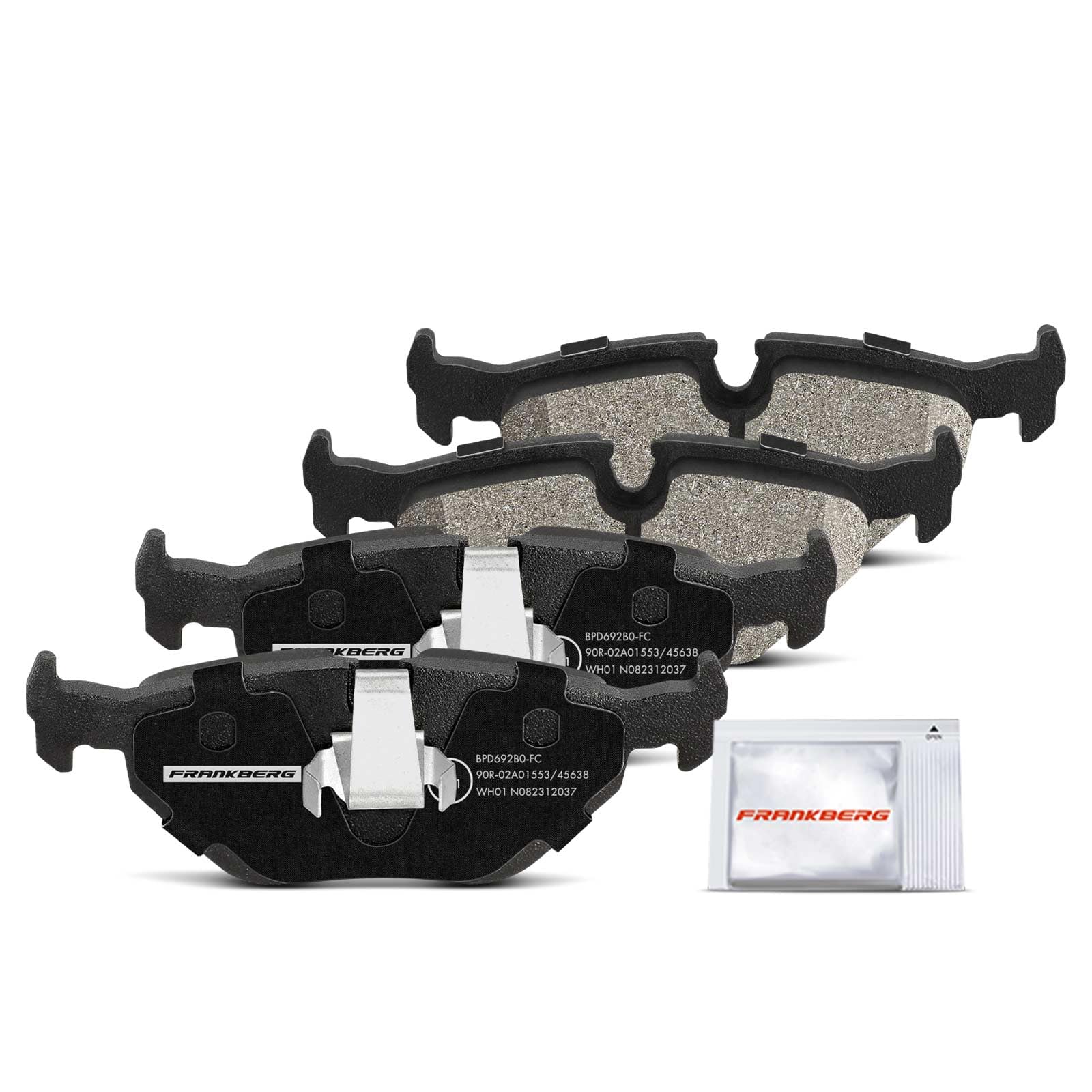 Frankberg 2 discos de freno 4 pastillas de freno | Compatible con: Serie 5 E39, Serie 5 Touring E39