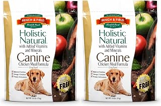 Bench & Field Holistic Premium Dry Dog Food, Chicken Meal & Brown Rice Recipe, Made Without Corn, Wheat, or Soy, All Life Stages, 13.2 lbs Total (6.6 lb Pack of 2)