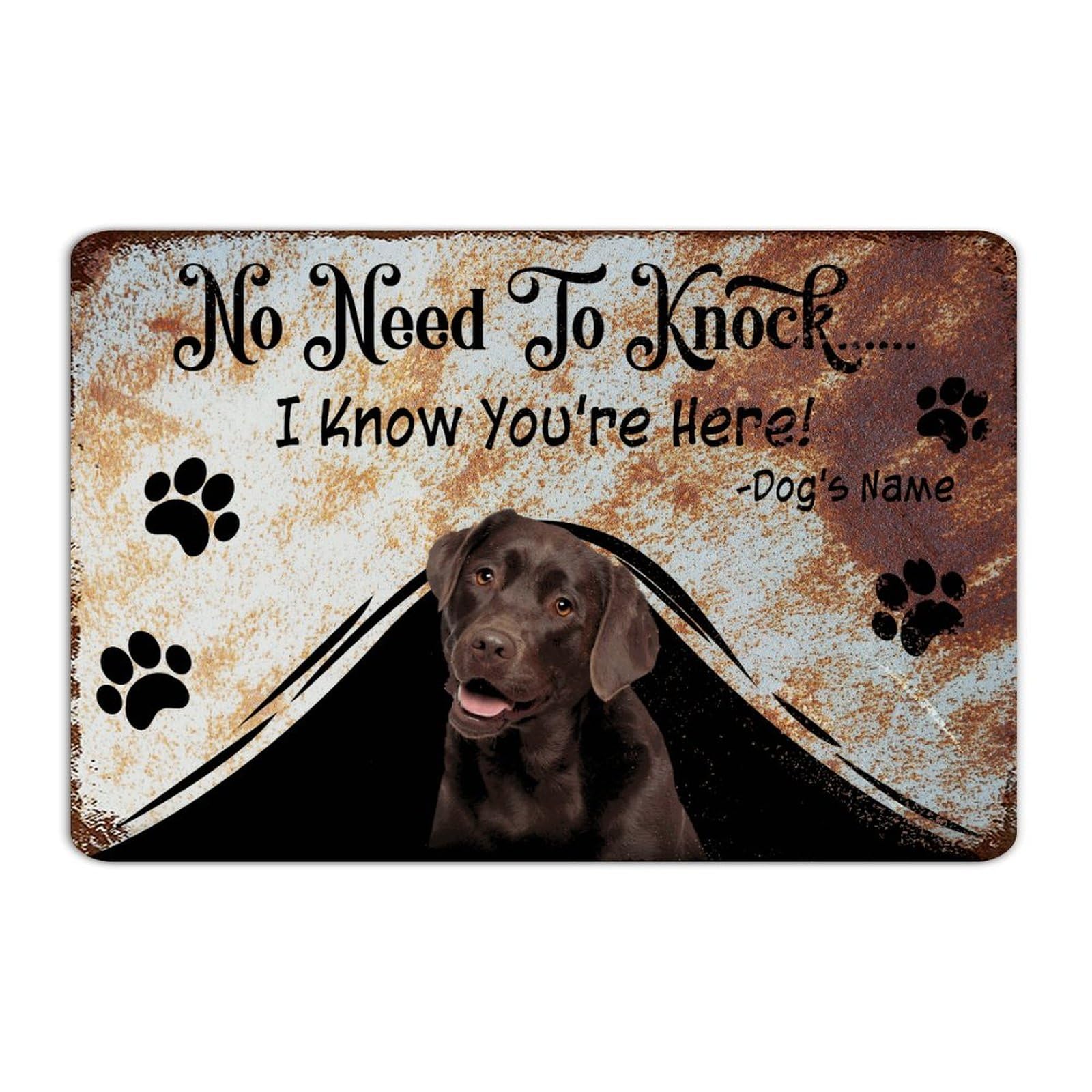Plaque vintage métal Pit Bull No Need to Knock déco cuisine et jardin