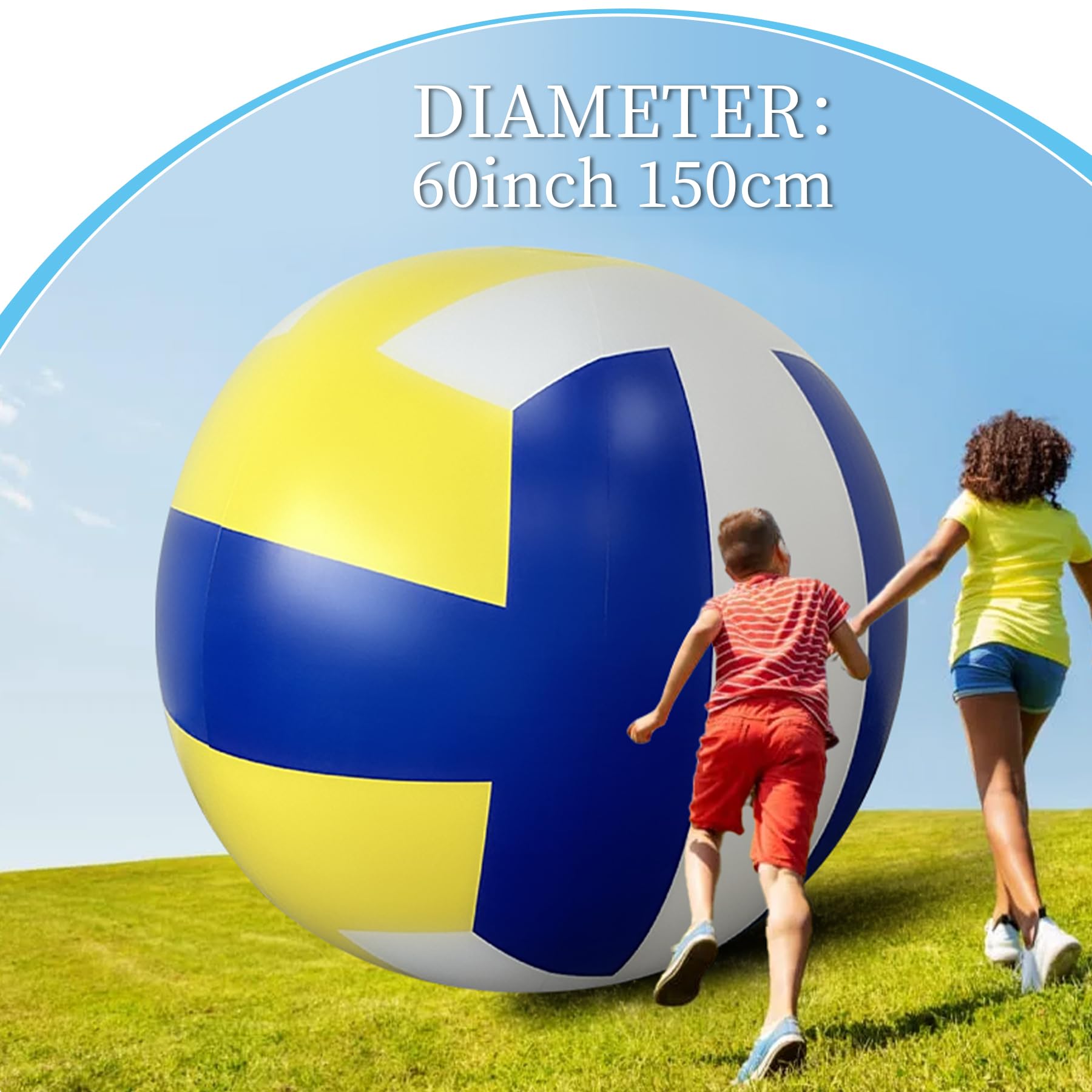 Riesige aufblasbare Beach-Volleyball-Bälle, groß, PVC, Jumbo-Strand-Sportbälle, Spielzeug für Outdoor-Aktivitäten, Partygeschenke, 152,4 cm