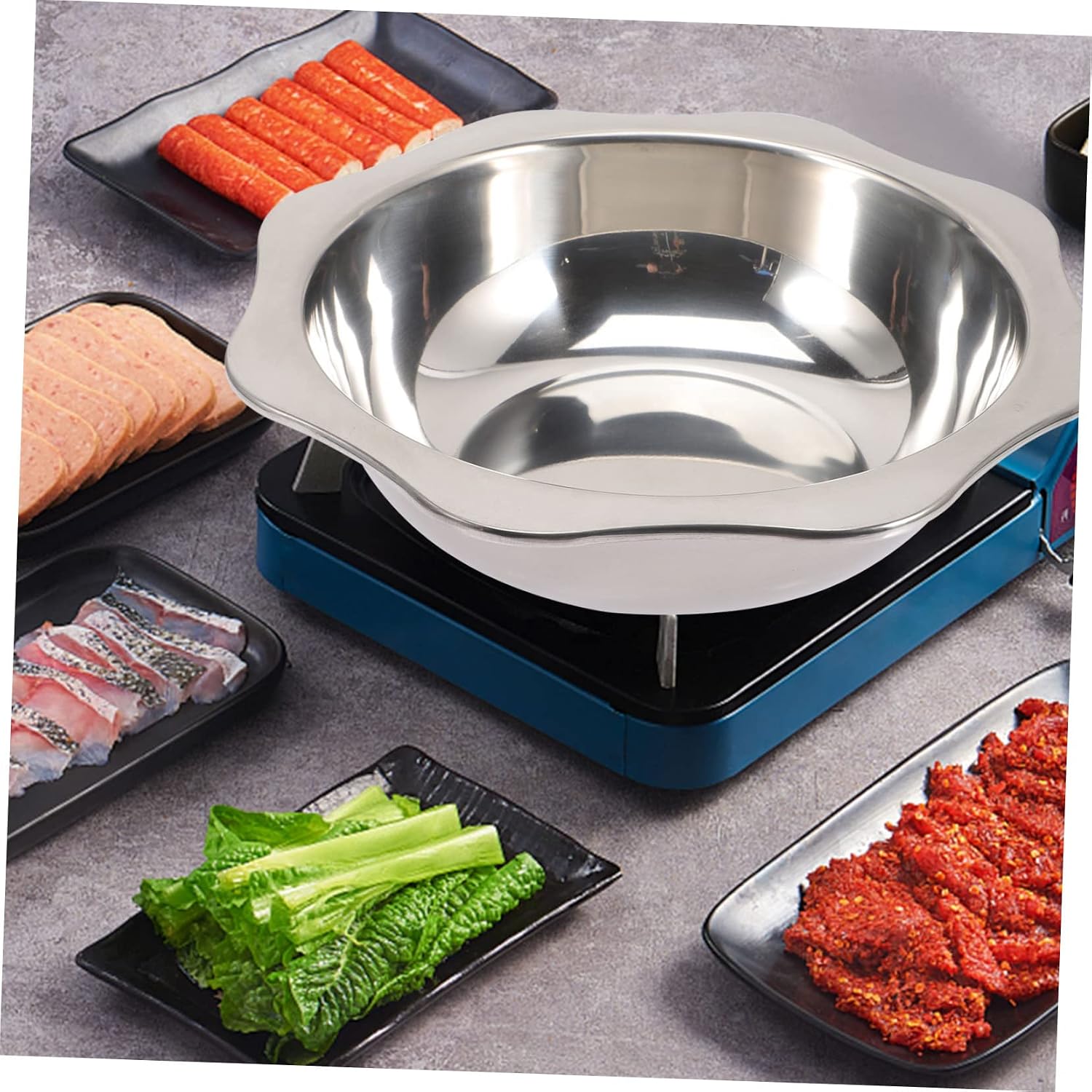 LIFKOME Hot Pot Grilling Induction Cooker Pot Thicken Hotpot Octagonal Kitchenware Easy Clean