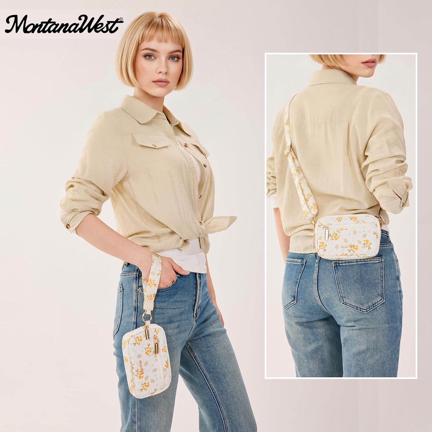 Montana West Wristlet Wallets for Women Nylon RFID Small Crossbody Phone Purse, with Built-in Card Slots for Gift - Image 2