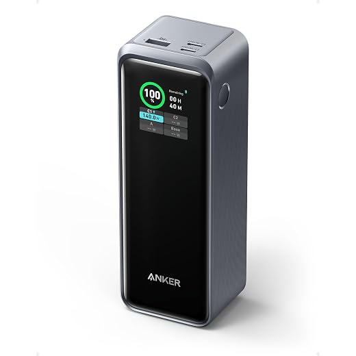 Anker Prime Power Bank Carga Rapida, Cargador Portátil de 27,650 mAh, 250W, y con 3 Puertos