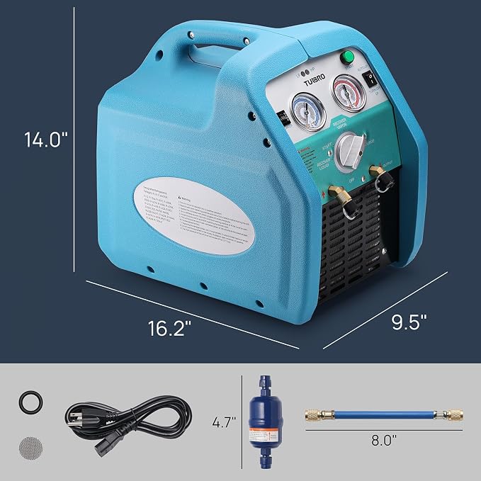 Refrigeradora de refrigerante TURBRO 3/4 HP, 120V, sin aceite, para líquidos y vapores miniatura 7