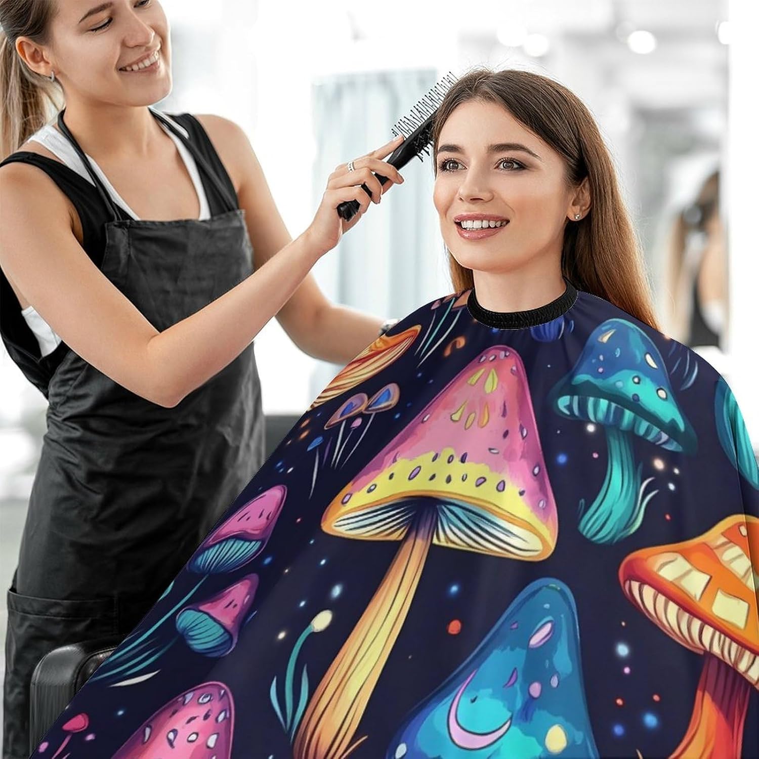 Psychedelic Mushroom Barber Cape Professional Hair Cutting Apron Hairdresser Cape for Men Women