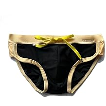 Mens Low Waist Swimwear Removable Pad Swim Briefs 3934