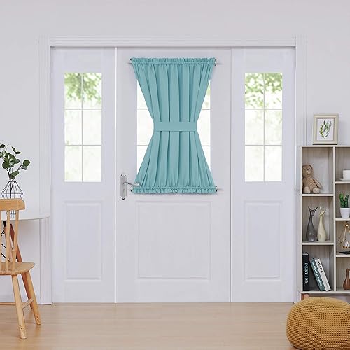 Miniatura 41 de Deconovo Cortina opaca de Navidad para puertas de vidrio y luces laterales, panel de privacidad con aislamiento térmico con doble bolsillo para