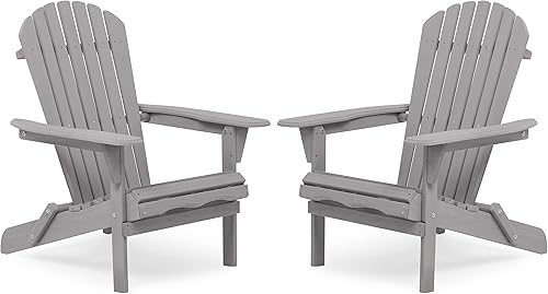 Mederla Juego de 2 sillas Adirondack plegables medio premontadas, sillas de madera para jardín al aire libre, césped, patio trasero, cubierta, lado