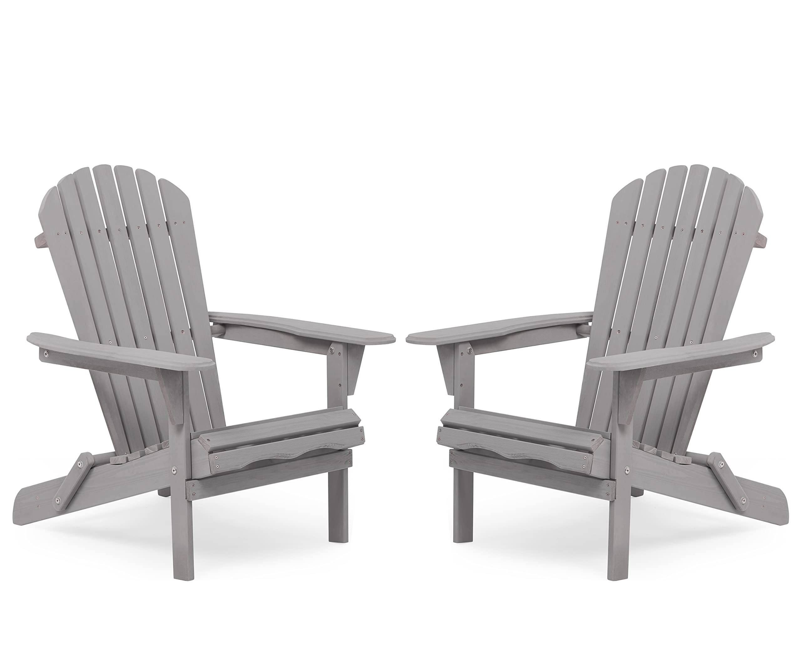 Wooden Folding Adirondack Chair Set of 2, Pre-Assembled BackRest Wood Lounge Chair for Outdoor Patio Garden Lawn Backyard Deck Pool Beach Firepit