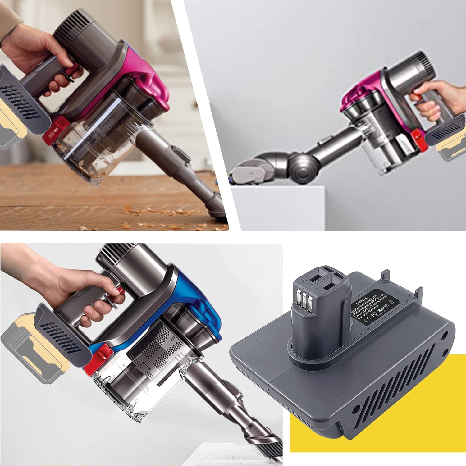 DC31 Battery Adapter for Dyson Type A, Compatble with DeWalt 20V MAX Battery to Work for Dyson DC30 DC31 DC34 DC35 DC44 DC45 Vacuum Cleaner (NOT Fit Type B/MK2)
