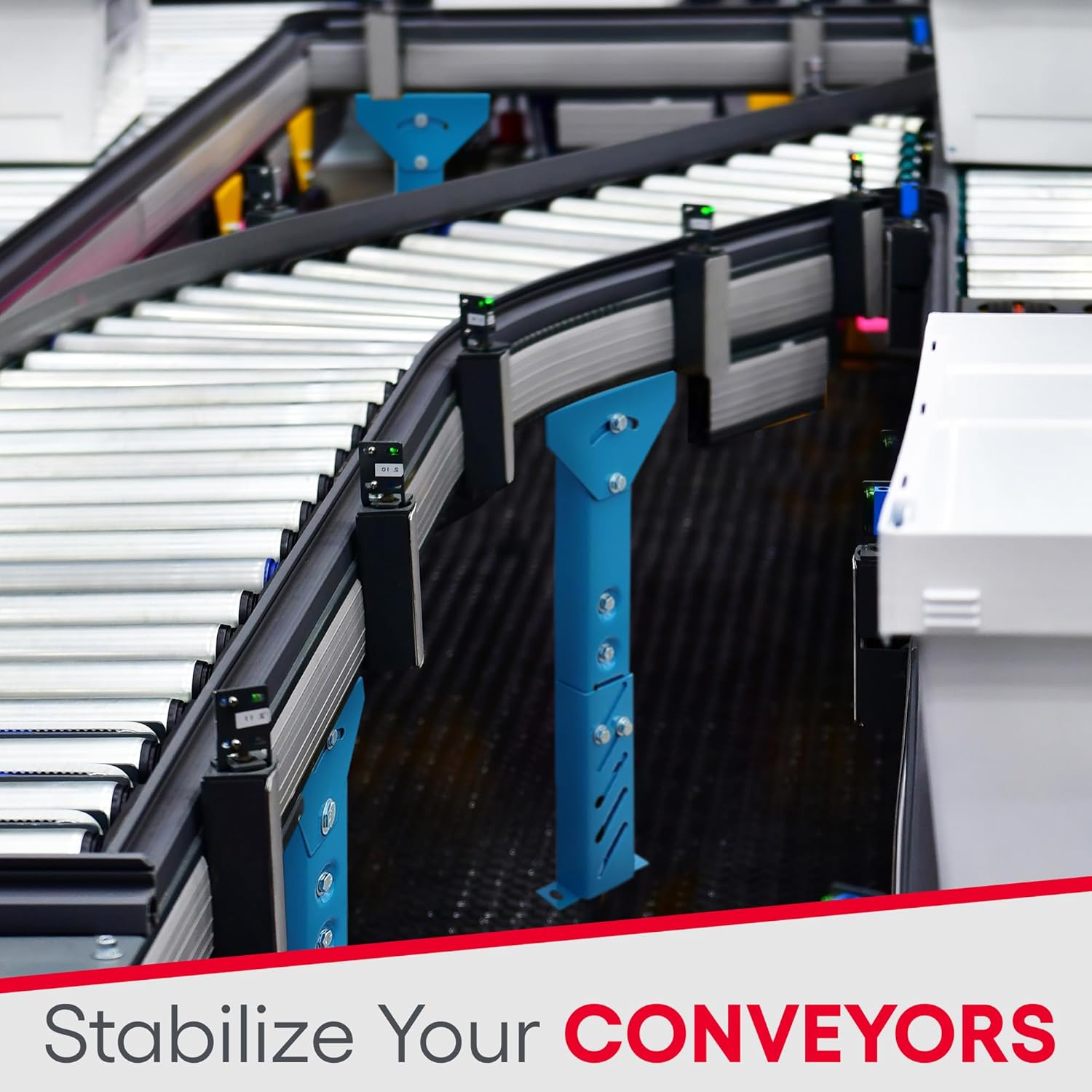 Ultimation Conveyor Support Legs - 2 Pack Heavy Duty Adjustable Stand, Height 26-1/4" to 32-1/4" Top of Leg, Suits 18" Wide Conveyors, Table Saw/Roller Stand for Woodworking, Trailer, Workshop