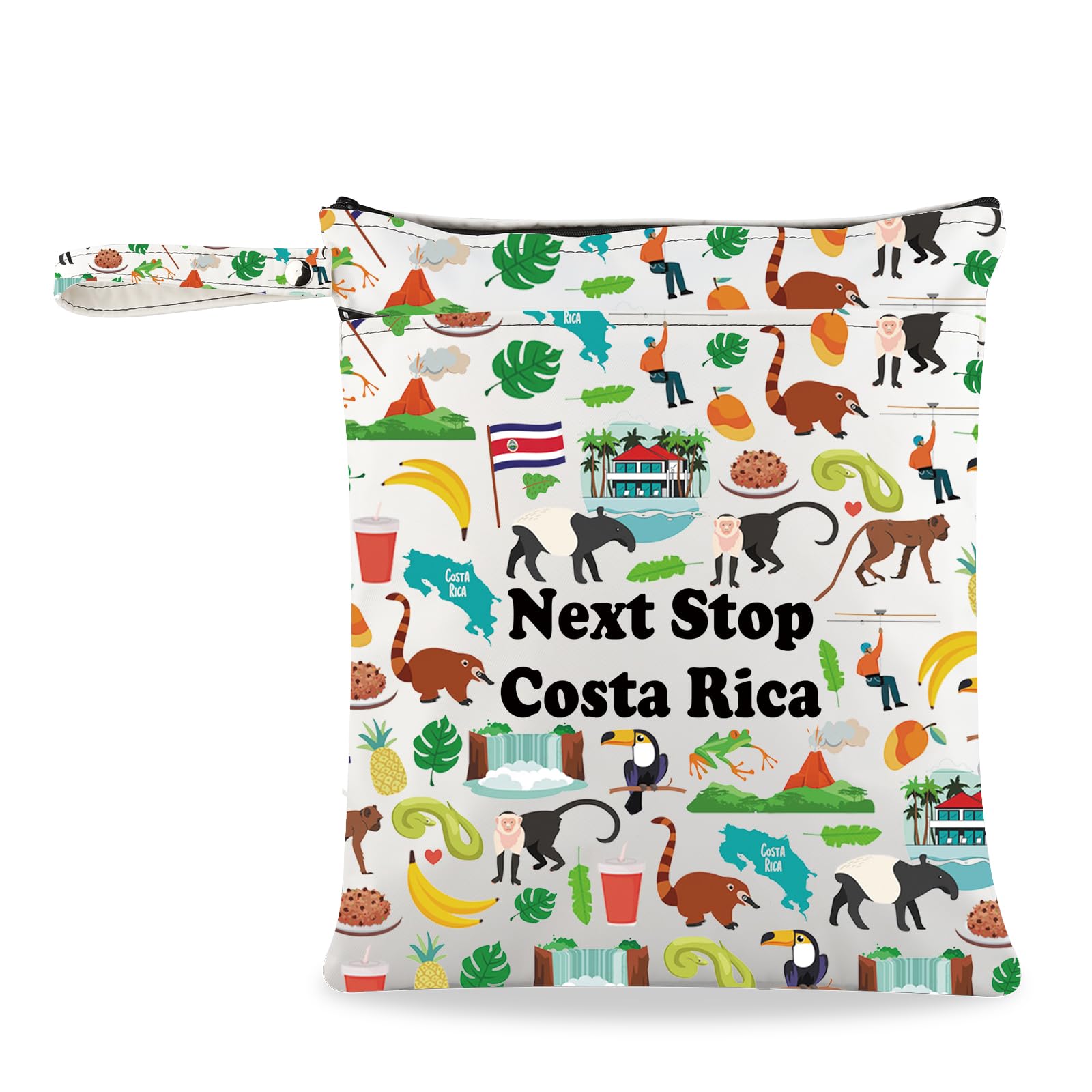 JXGZSO Costa Rica Lover Gift Next Stop Costa Rica Wristlet Grocery Bag Costa Rica Trip Clutch Bag North America Travel Gift (Next Stop Costa Rica Grocery Bag)
