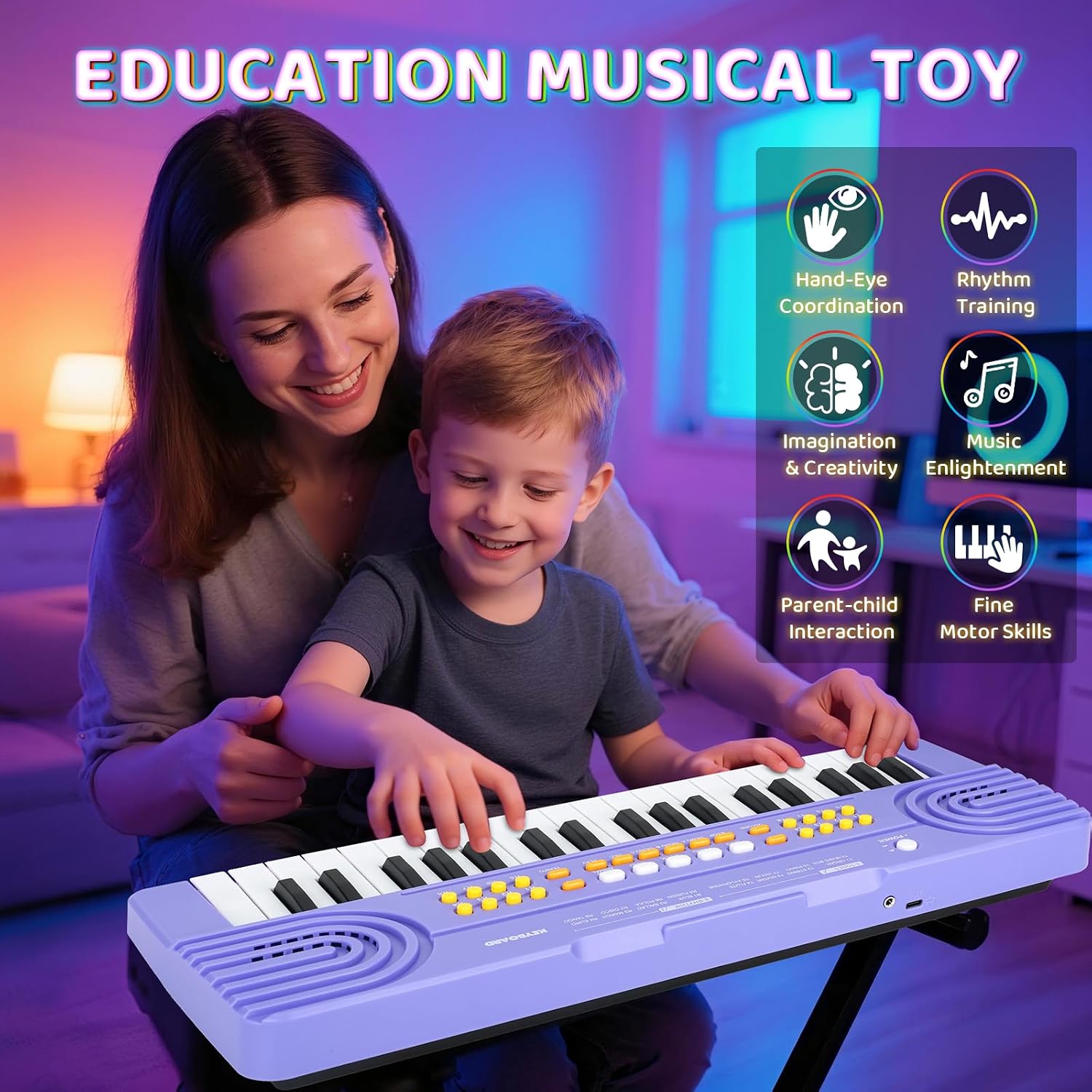 37 Key Kids Keyboard Piano Microphone
