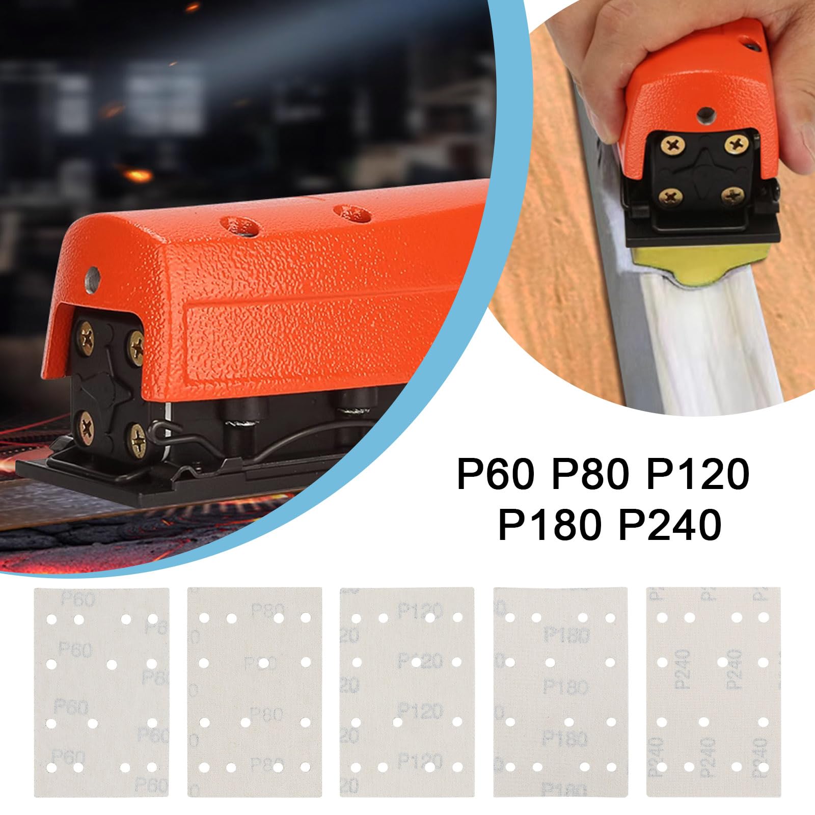 50pcs Yellow Sanding Discs 5 Inch 150 Grits Hook And Loop Sandpapers 8 - View #4