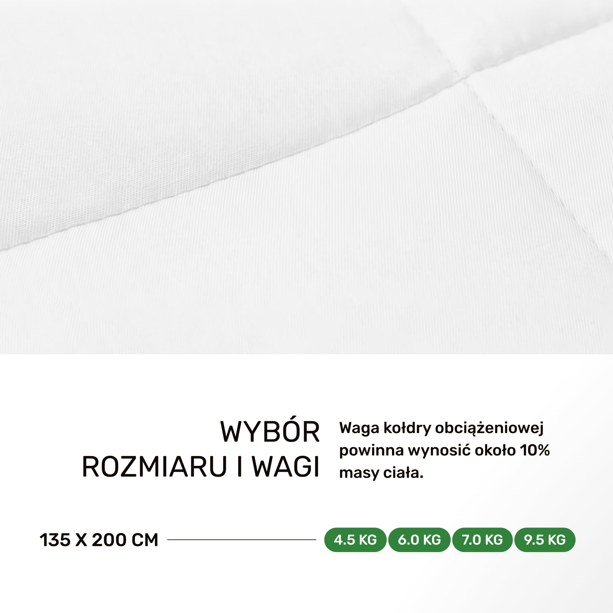 Dailydream Terapeutyczny koc obciążeniowy | 135 x 200 | 6 kg | biały | ze 100% bawełny | z wypełnieniem ze szklanych koralików | ciężki koc do spania | koc terapeutyczny | waga ciała do 53-65 kg
