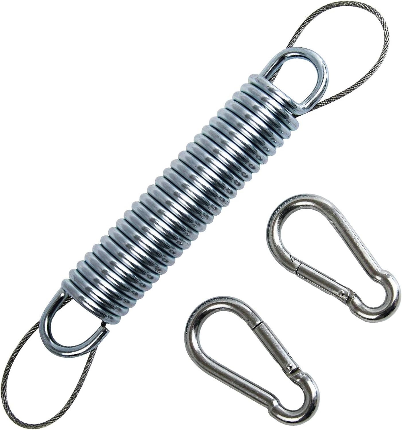 Porch Swing Springs Heavy Duty 700 Lb Capacity Each Hanging Chair Spring Stainless Steel Kit - 2 Springs, 4 Snap Hook Carabiners, 2 Safty Steel Wire for Swinging Porch, Swing Chair, Garden Hammocks - Image 9