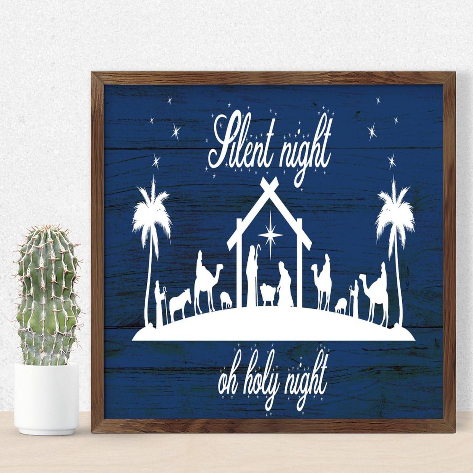 Cadeau de Noël déco murale avec l'inscription inspirante Oh Holy Night