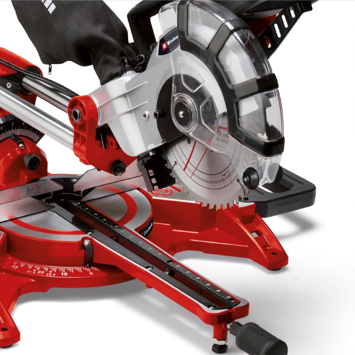 Einhell Ingletadora TC-SM 2131/1 Dual (máx. 1.800 W, 4.900 min-1, función de tracción integrada, tope de pieza, dispositivo de sujeción, incl. hoja de sierra de carburo de tungsteno, láser)