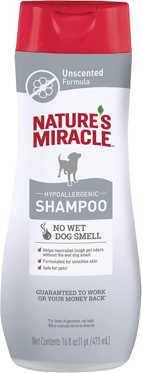 Nature's Miracle Hypoallergenic Shampoo for Dogs, 16 Ounces, Unscented