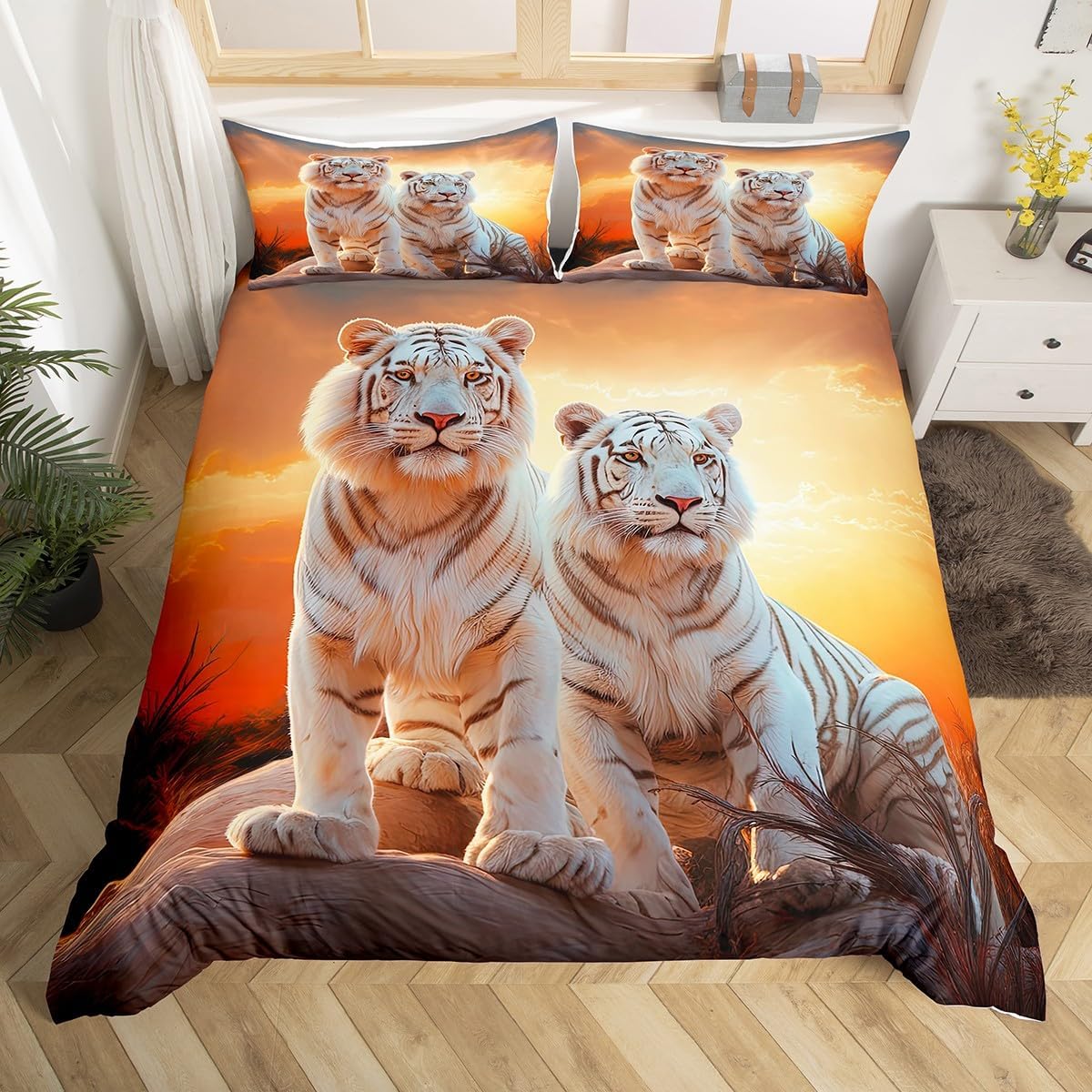 Bohemian Comforter Cover, Sugar Skull Flower Bedding Sets, Skeleton Floral Duvet Cover Set, With Inspirational Quote Pastoral Bedspreads Cover King Size 3 Pieces Bedroom Home Decor For Men And Women