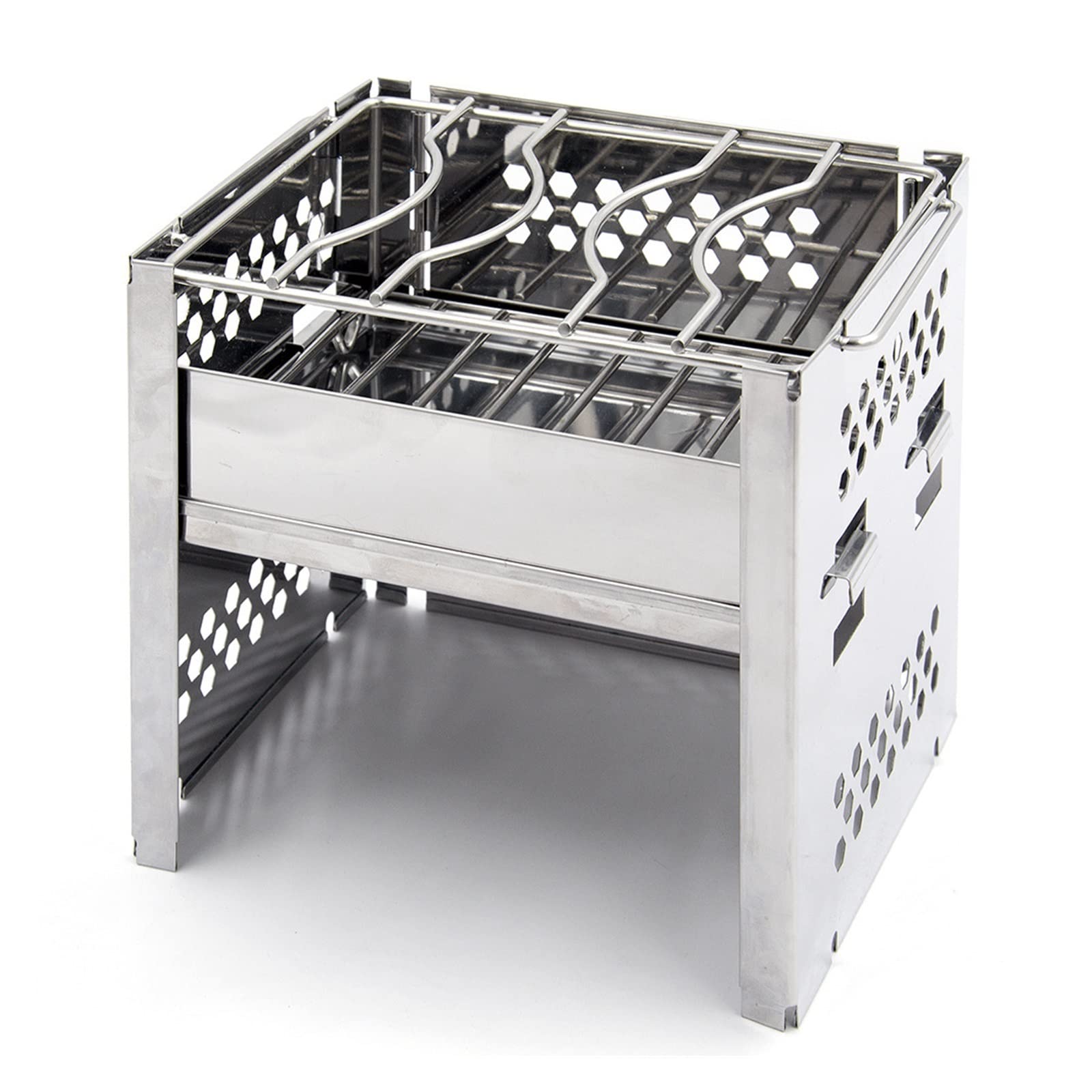 Réchaud bois camping inox pour cuisiner sans gaz en randonnée